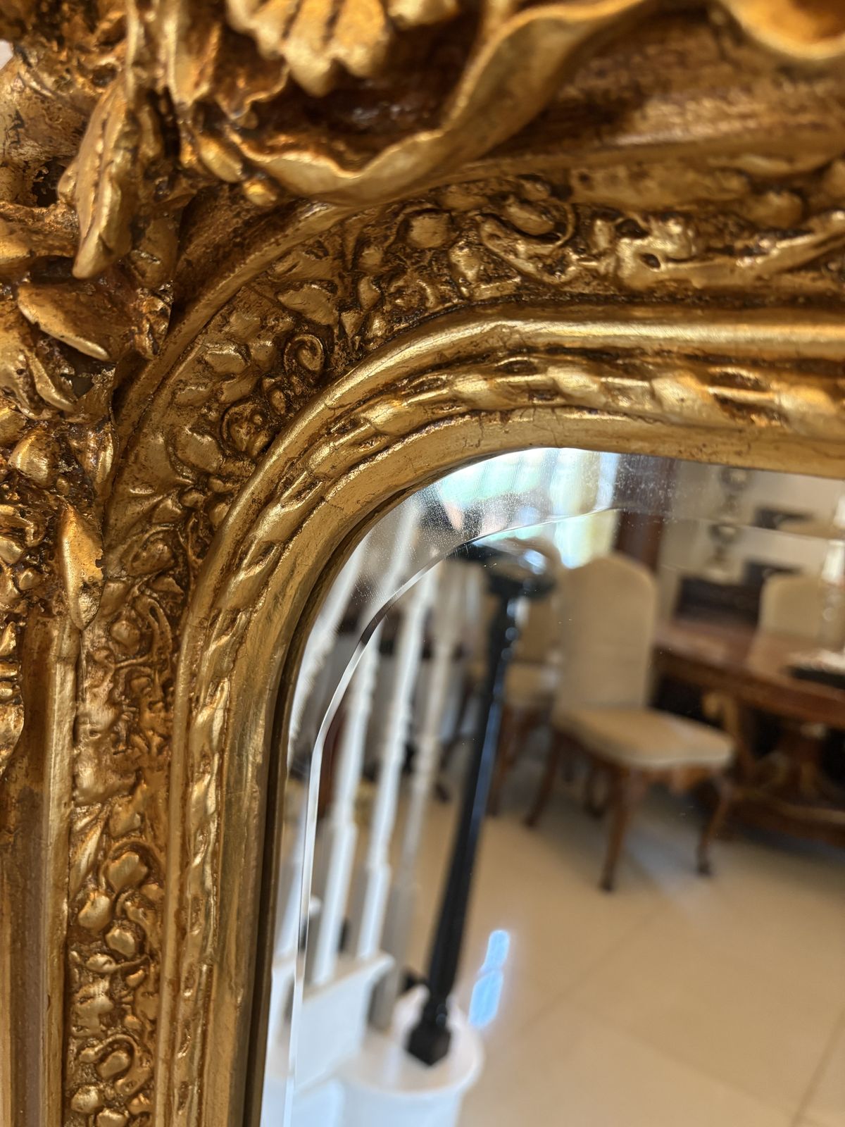 photo vinterior Outstanding Quality Antique Early 20th Century Carved Gilded Frame Wall Mirror