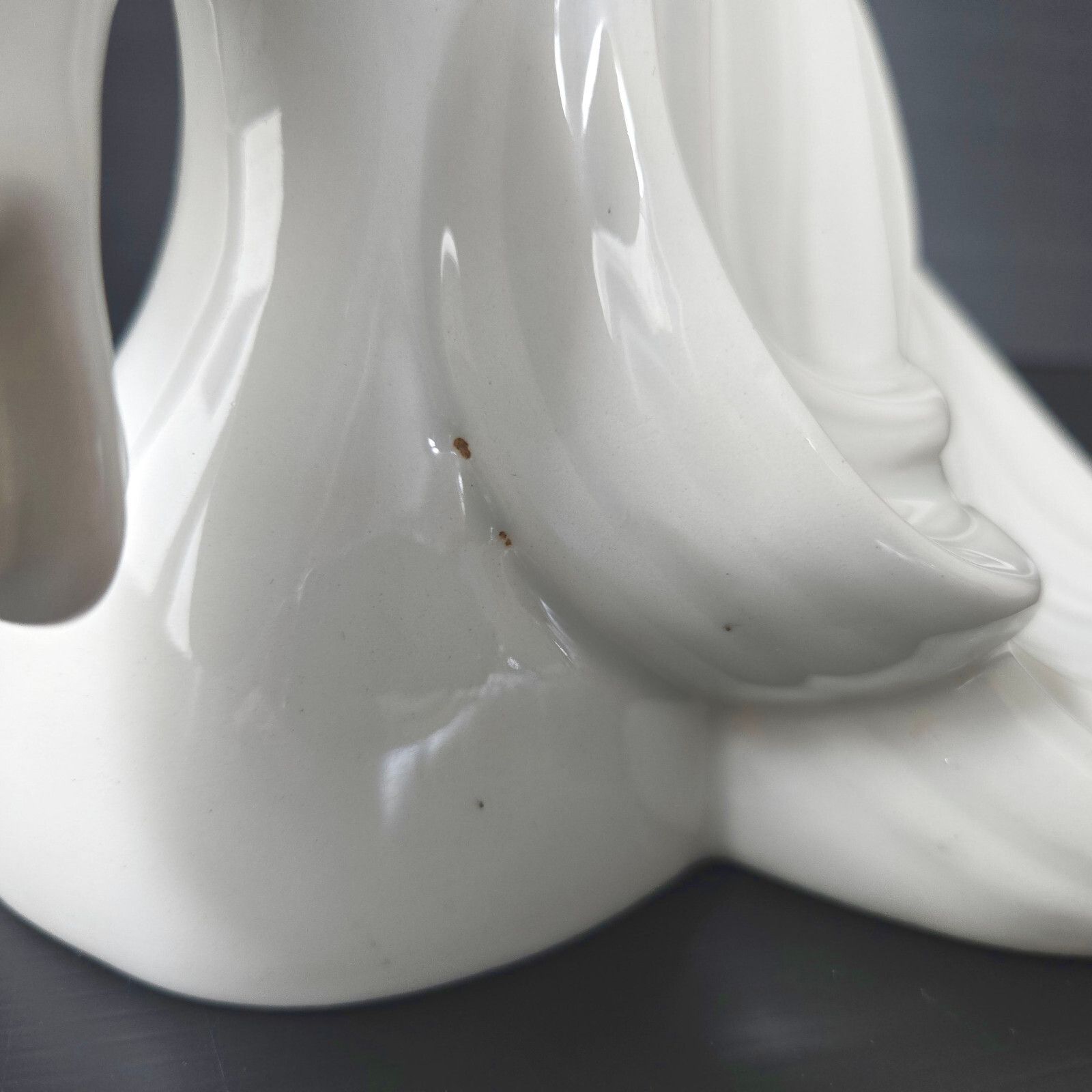 Vintage 1970s White Ceramic Horse & Mane Table Lamp 70s Retro photo vintage