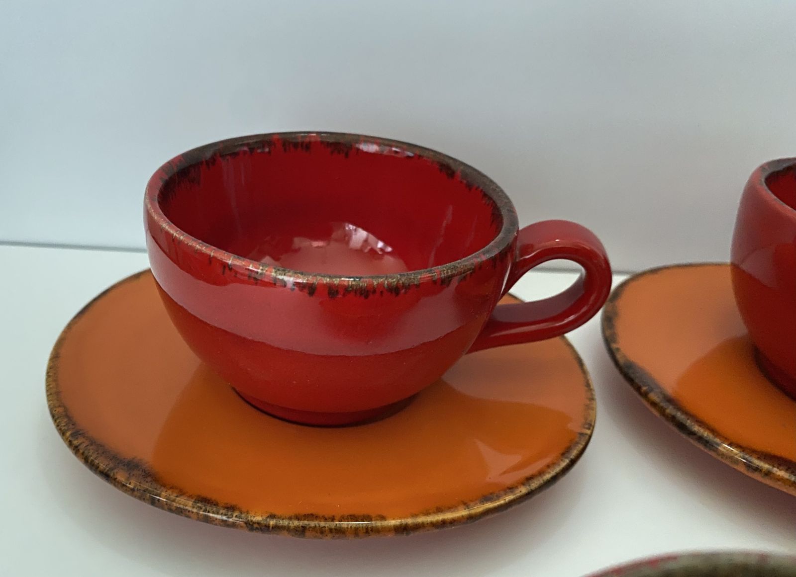 Tuscany, Artistic Pottery, Espresso Cup And Saucer Set (X4) photo 55.0