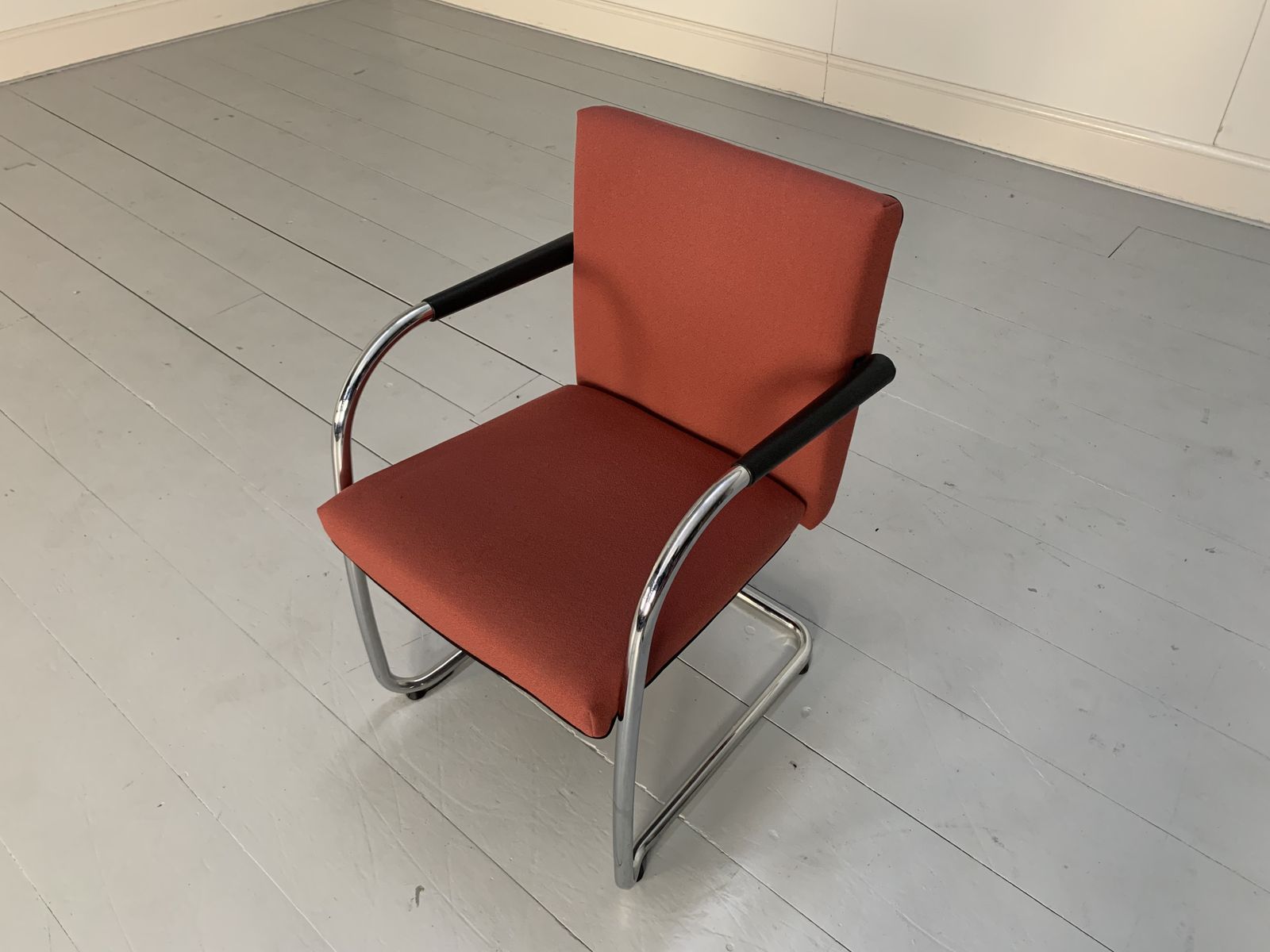 photo for sale 10 Vitra “Visasoft” Dining Meeting Chairs – In Dark Red Fabric