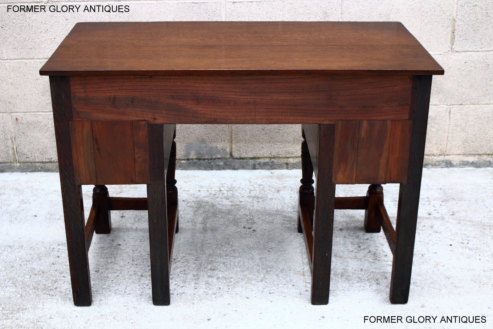 A 1920's Titchmarsh And Goodwin Style Carved Stressed Oak Burr Walnut Kneehole Desk / Writing Table photo vinterior