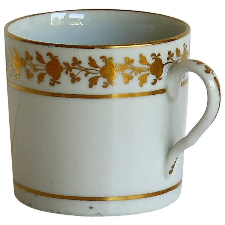 Georgian Coalport Porcelain Coffee Can Hand Gilded Pattern, English Circa 1807