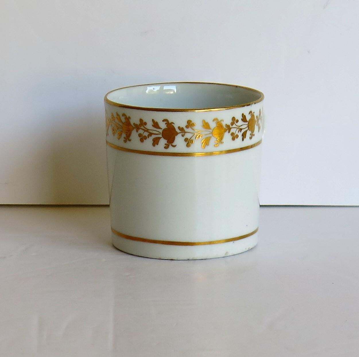 photo furniture Georgian Coalport Porcelain Coffee Can Hand Gilded Pattern, English Circa 1807