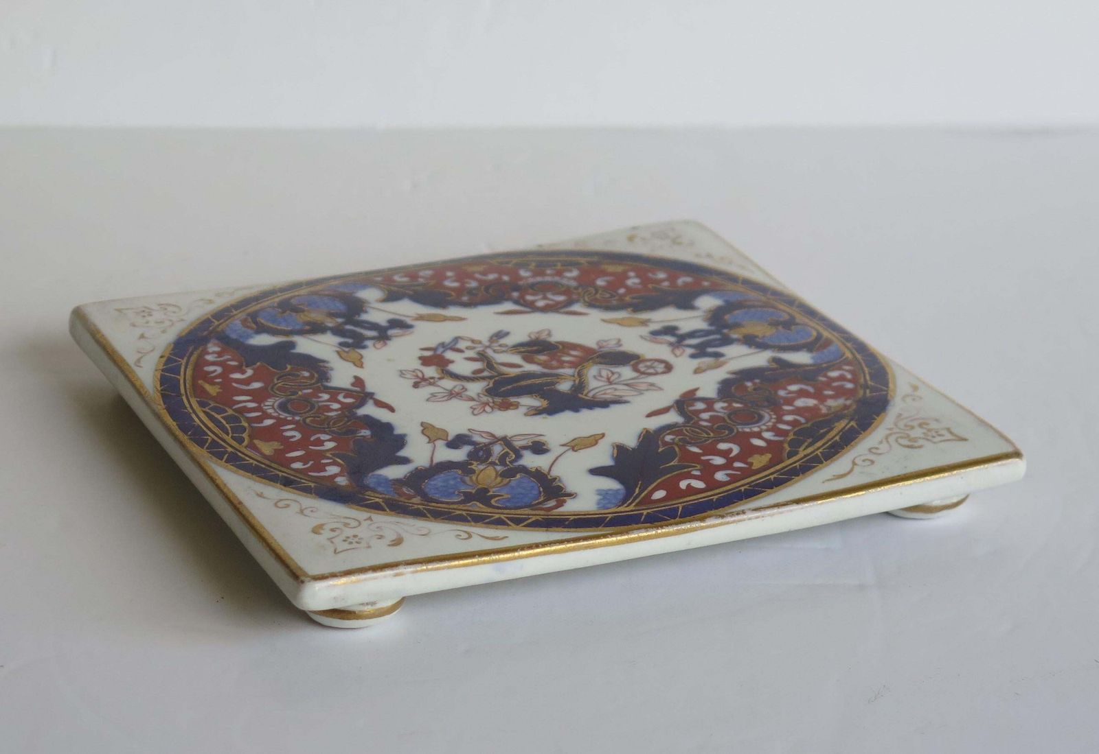 19th Century Mason's, Ashworths Ironstone Teapot Stand, Hand Painted Ptn 4974 photo for sale