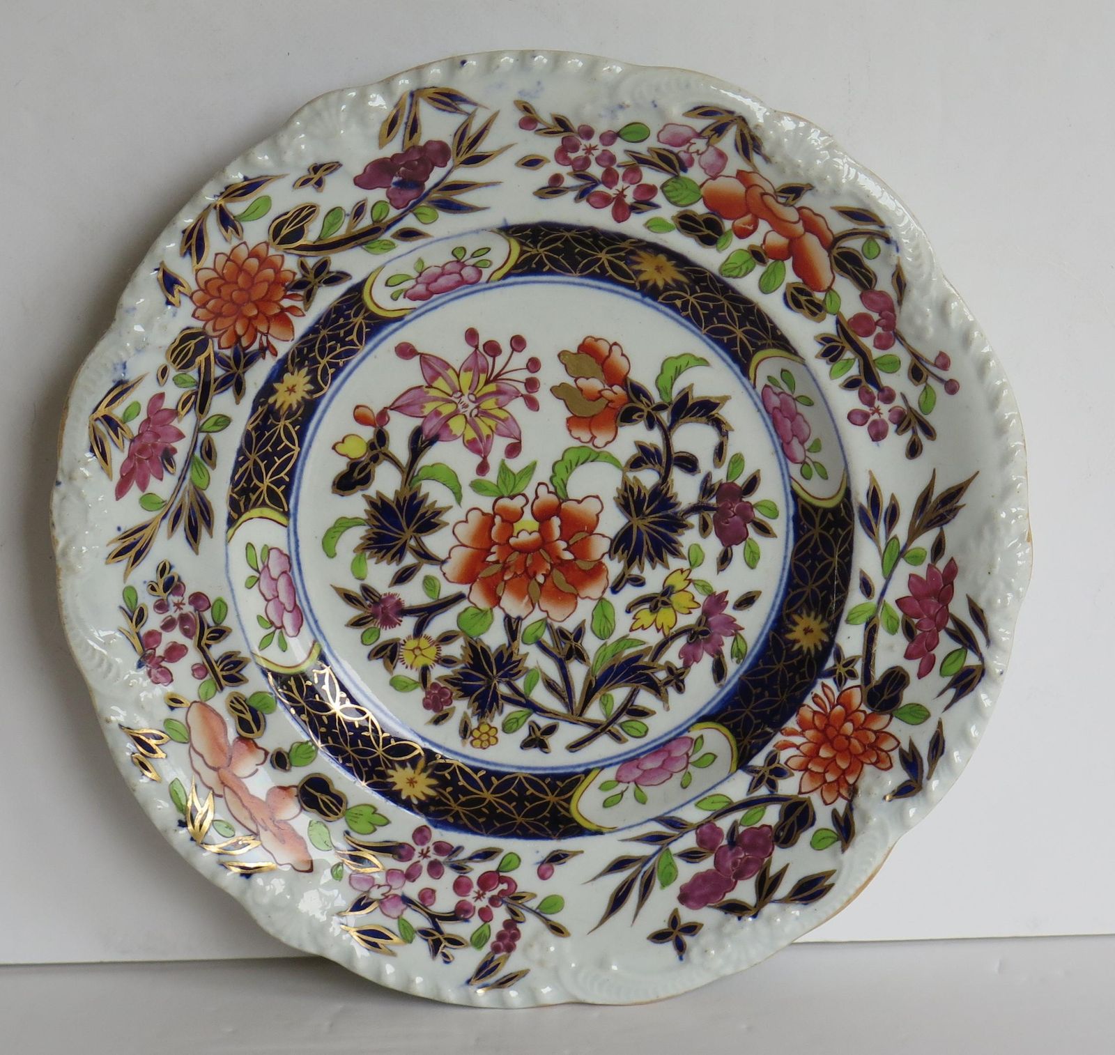 Georgian Masons Ironstone Side Plate In Heavily Floral Japan Ptn, Circa 1815 photo vintage
