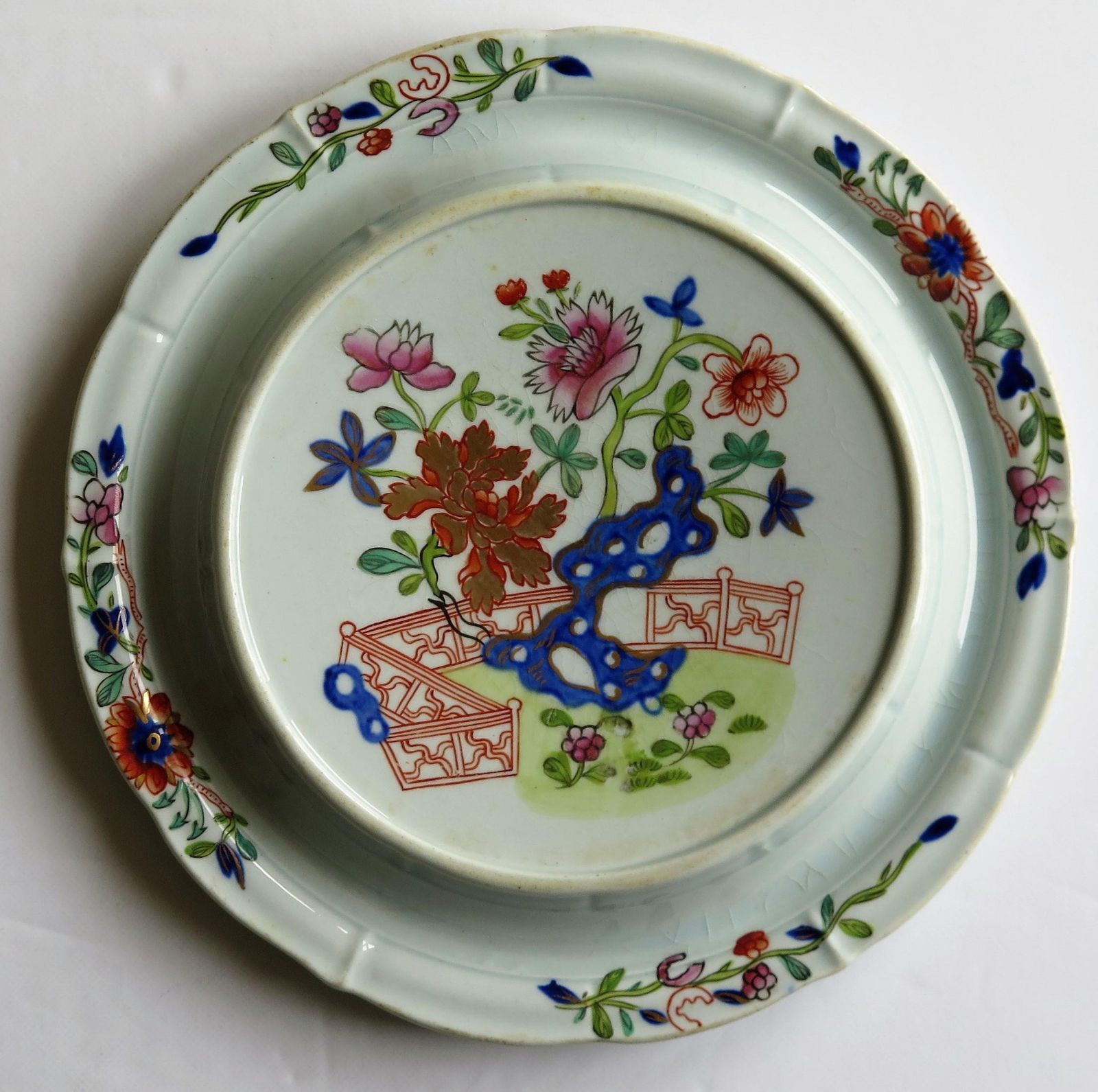Early Mason's Ironstone Teapot Stand In Fence, Rock And Gold Flower Ptn photo furniture