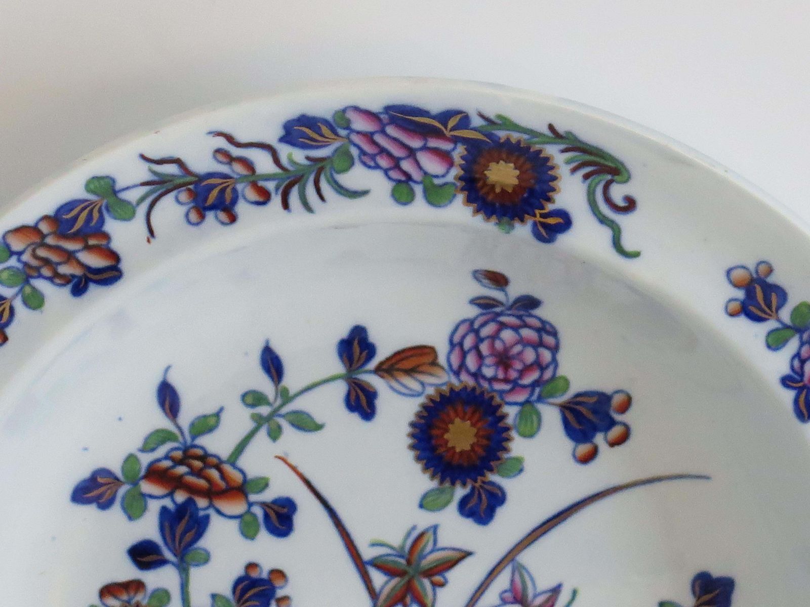 Home Decor Georgian Spode Soup Bowl Or Deep Plate In Chinese Flowers Pattern, Circa 1820 photo