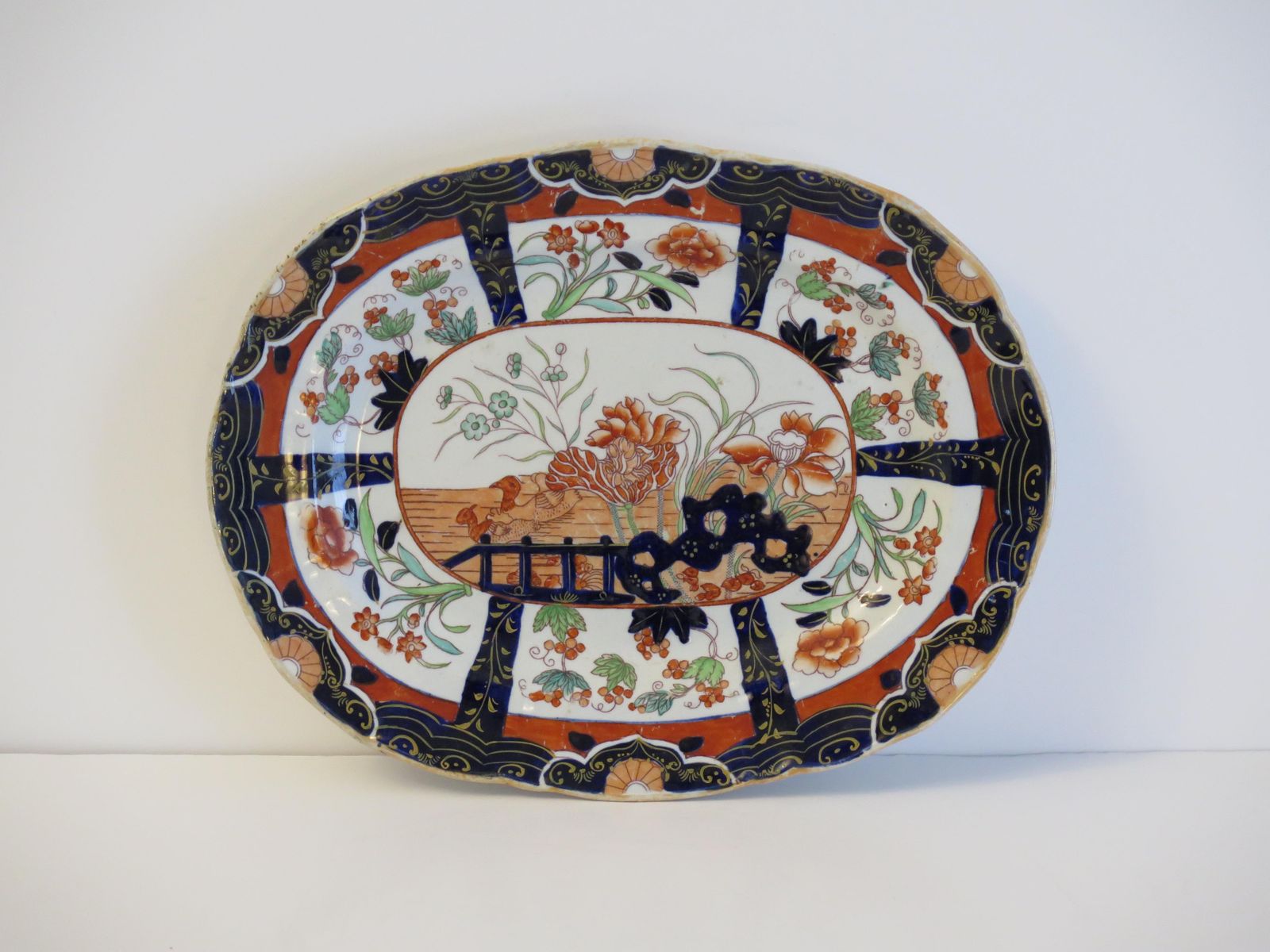 Masons Ironstone Platter In Rare Muscove Duck & Fence Pattern 2850, Circa 1840 photo 305.0