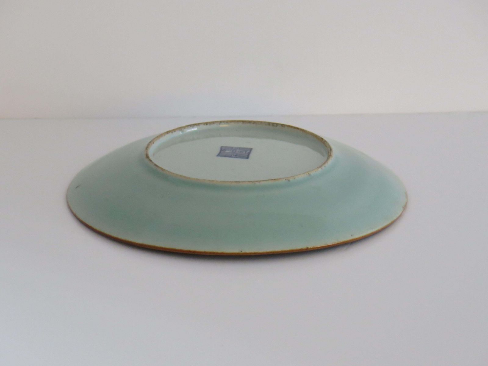 photo buy Chinese Porcelain Large Plate Or Dish Celadon Famille Rose Hand Painted, Ca 1820