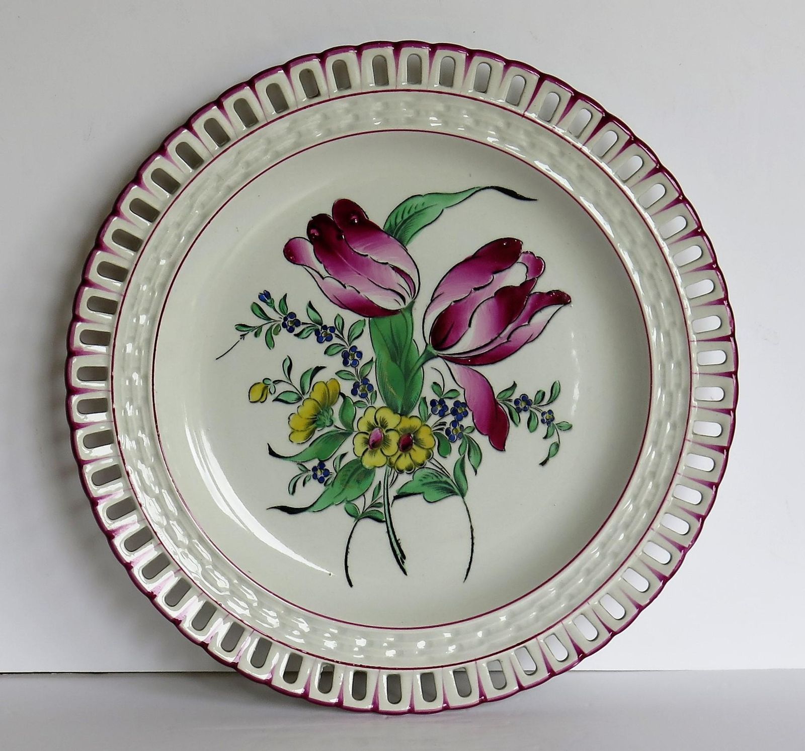 photo for sale Pair Of Antique French Faience Plates By K&G Luneville, Hand Painted, 1895