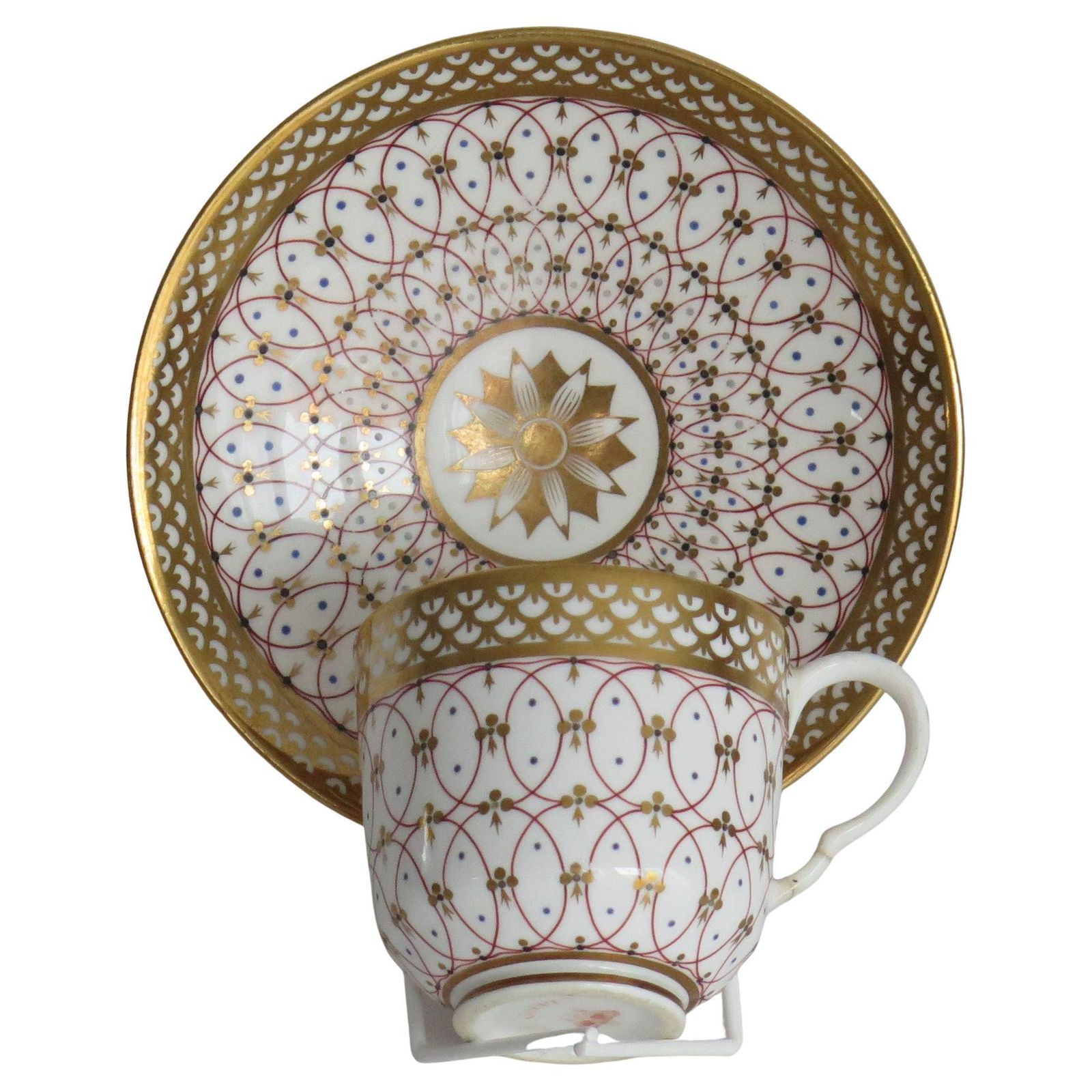 Regency Period Derby Cup And Saucer Duo Hand Painted, Circa 1830