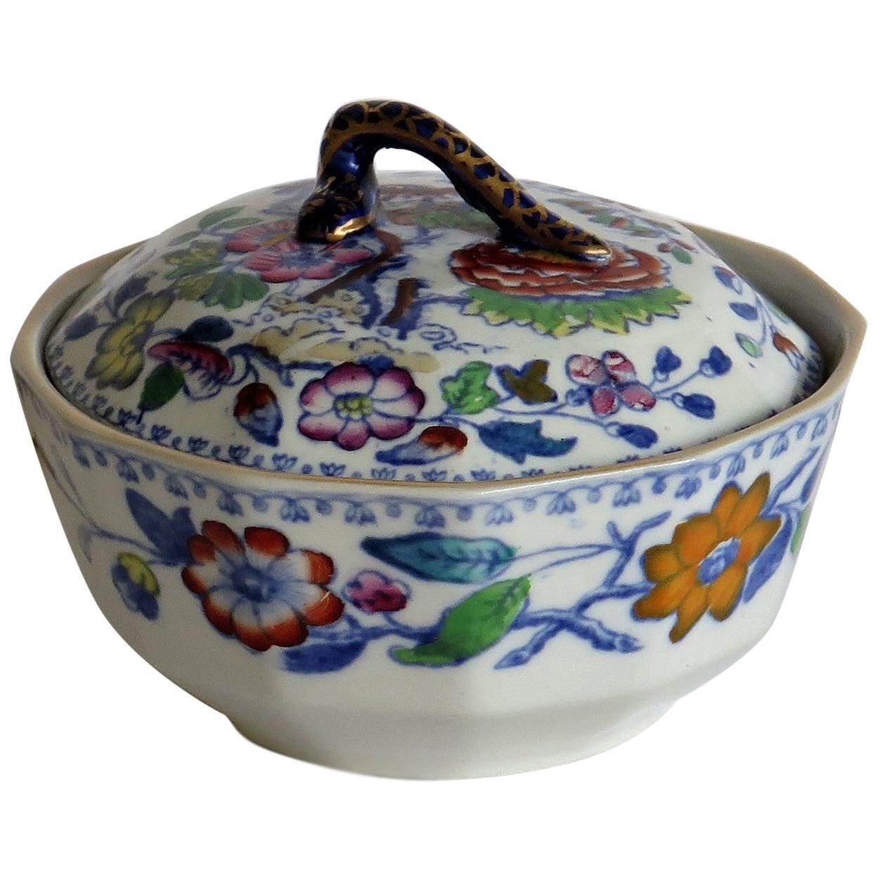 Mason's Ironstone Lidded Dish Or Bowl In Flying Bird Pattern, Circa 1890