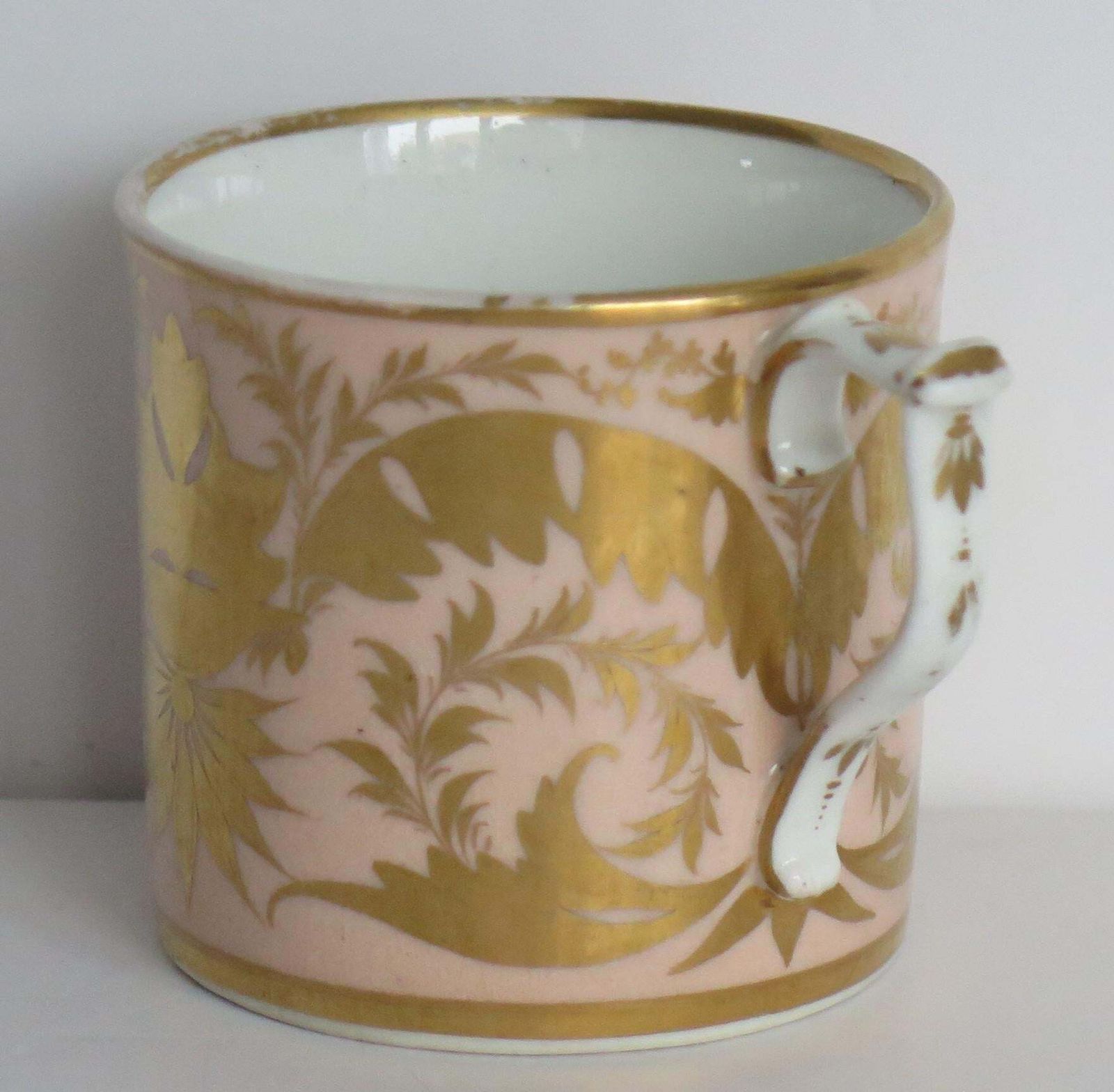 Georgian Derby Coffee Can & Saucer John Stanesby Hand Painted Roses, Circa 1810 photo buy