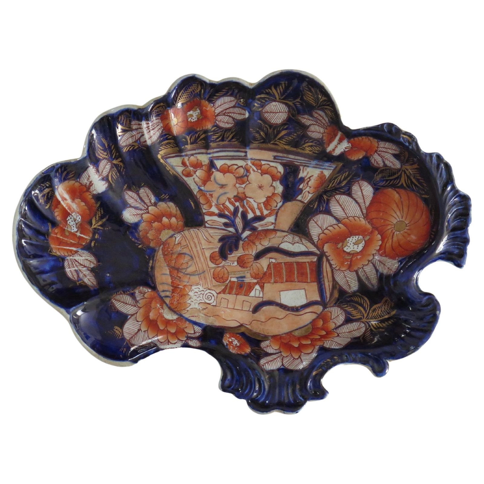 Georgian Masons Ironstone Desert Dish Or Platter In School House Ptn, Ca 1818