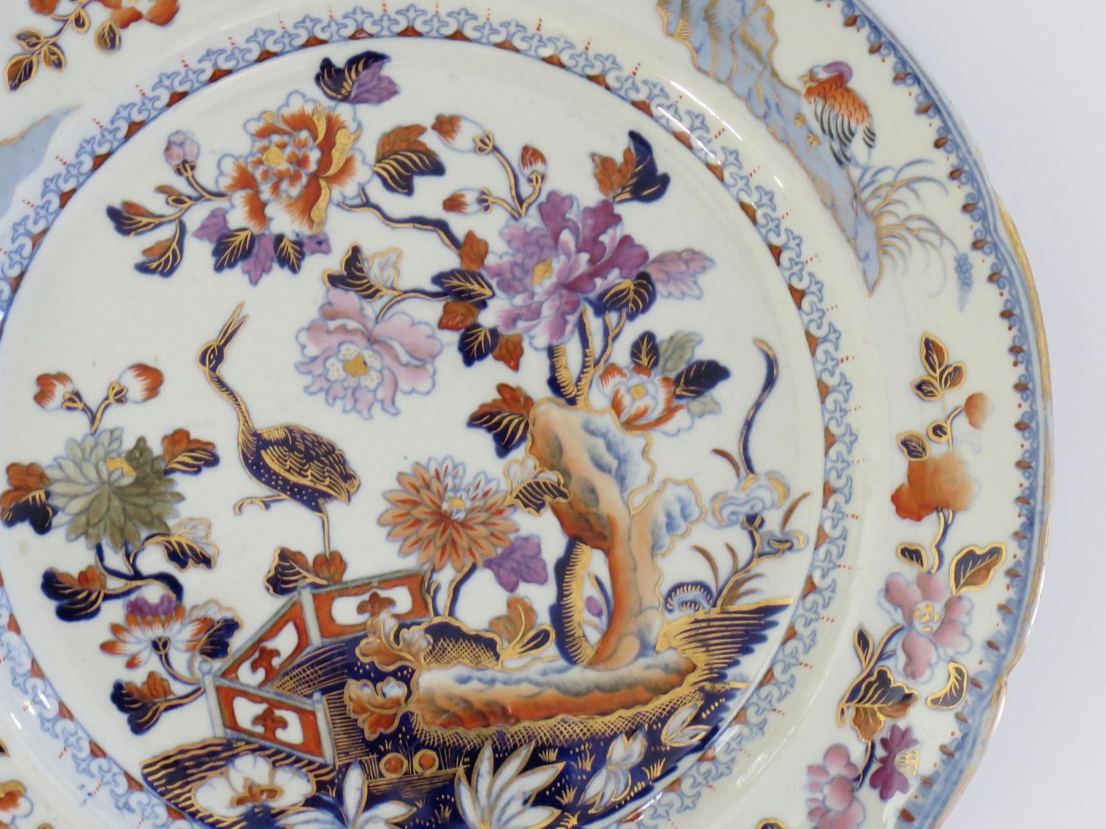 Home Decor Georgian Davenport Pair Of Side Plates In Stork Ptn No 24 Ironstone, Circa 1815 photo