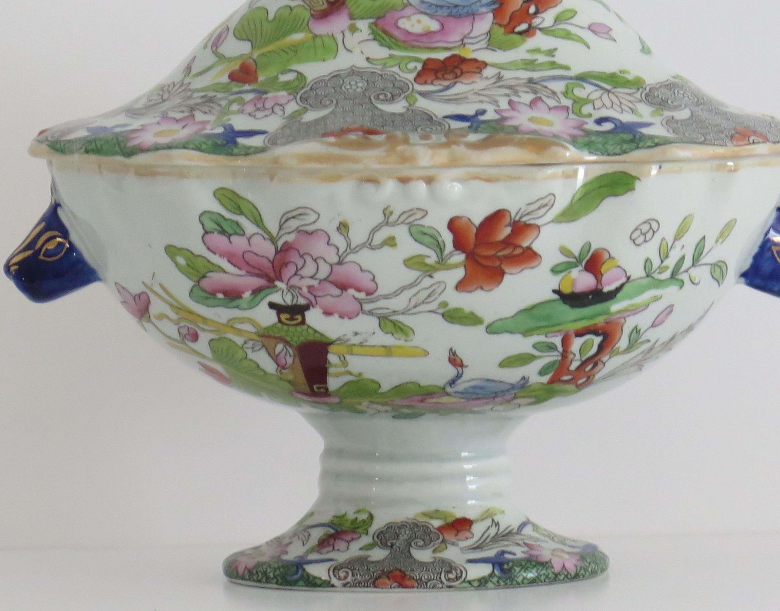 Mason's Ironstone Sauce Tureen & Cover Table & Flower Pot Ptn, Georgian Ca 1818 photo Home Decor