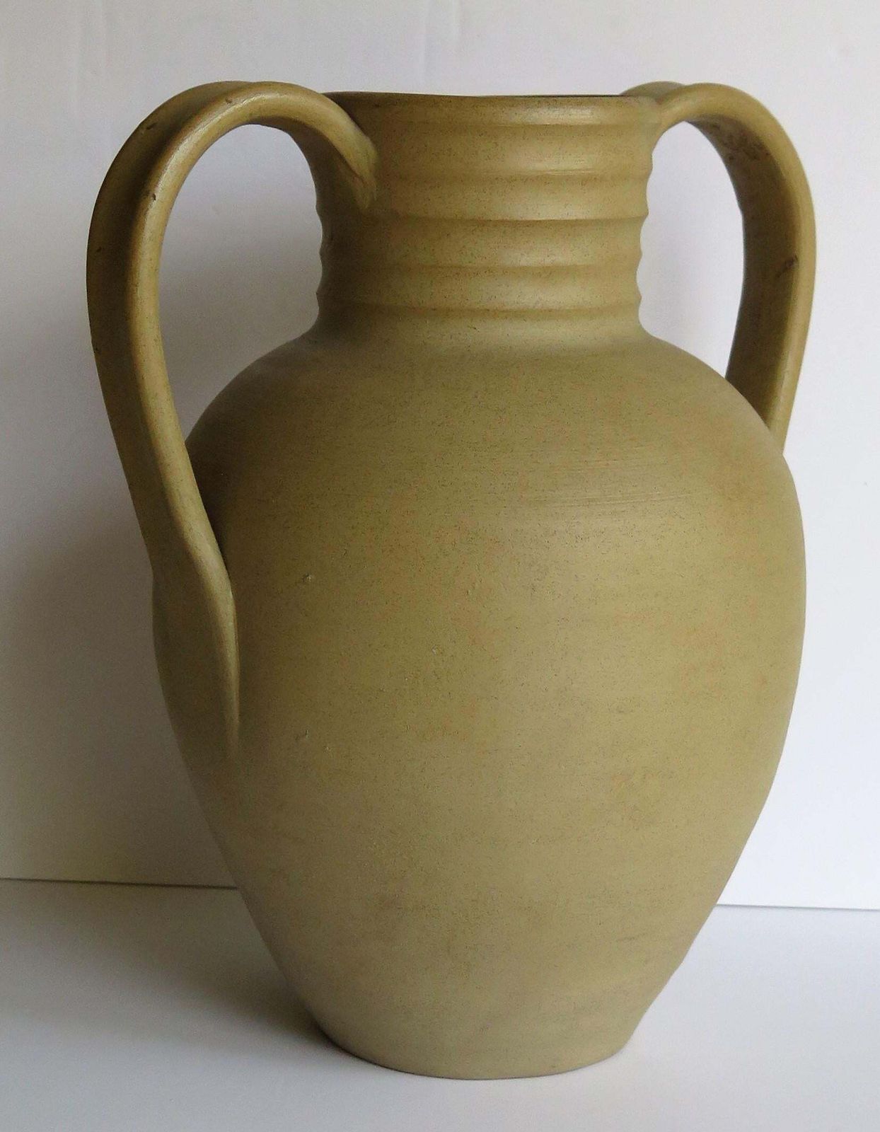 Large Stoneware Vase Or Urn By Moira Pottery Hillstonia Hand Potted, Circa 1935 photo for sale