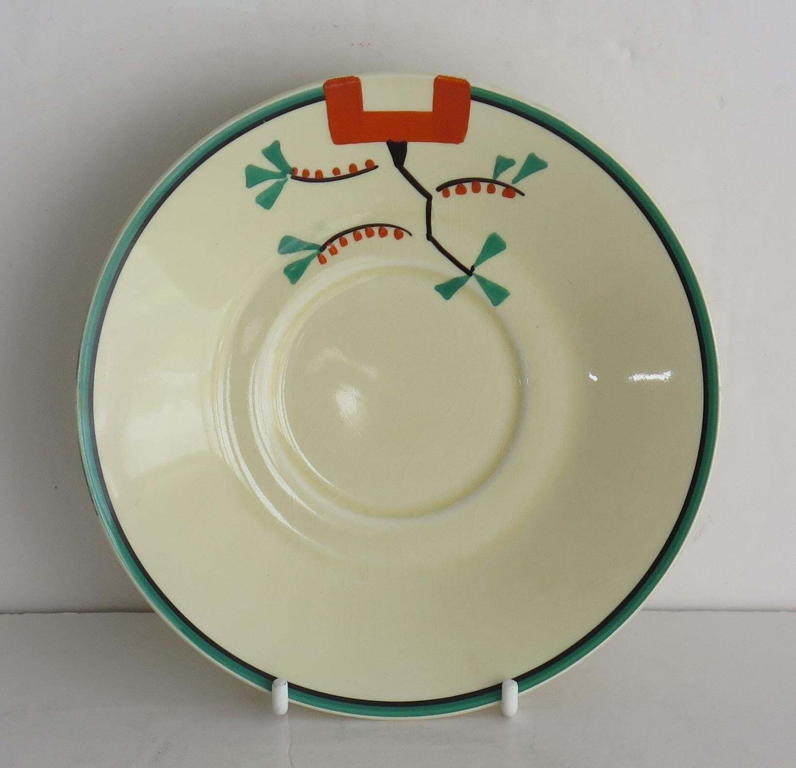 Clarice Cliff Cup And Saucer Duo Ravel Pattern Athens Shape, Art Deco Circa 1936 photo Home Decor