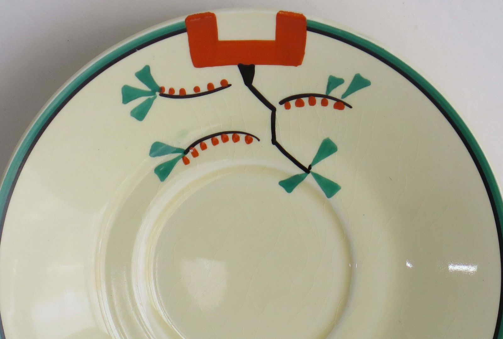 Clarice Cliff Cup And Saucer Duo Ravel Pattern Athens Shape, Art Deco Circa 1936 photo 545.0