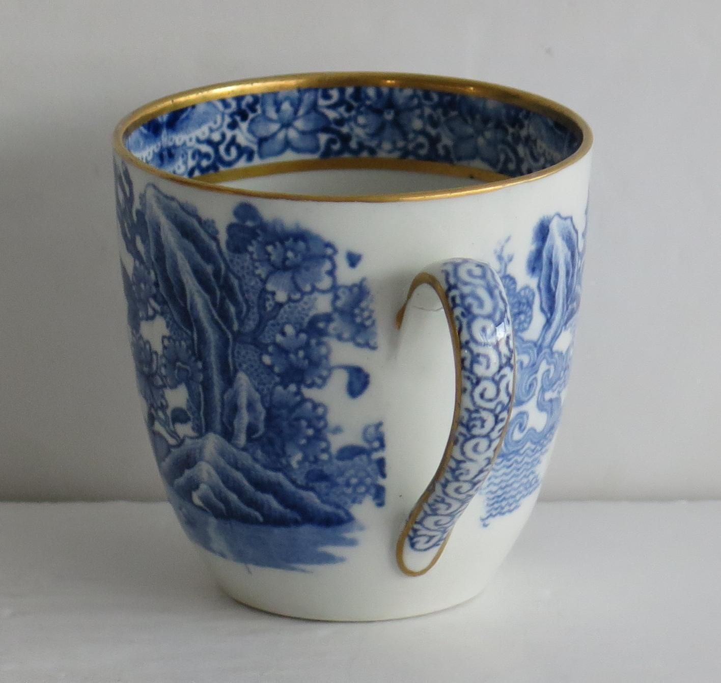 photo for sale Antique John Turner Porcelain Cup And Saucer In Traveller Pattern, Circa 1795