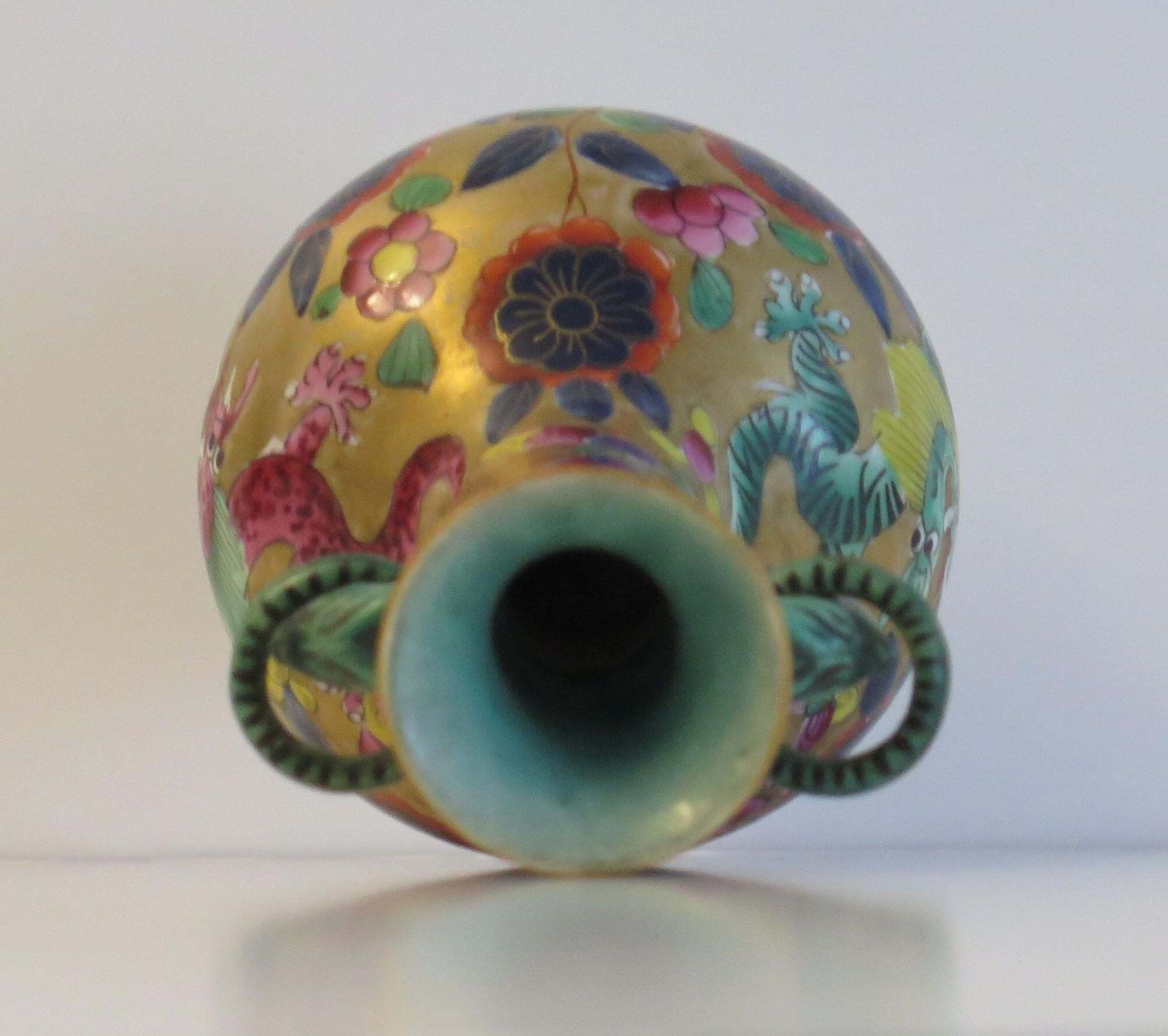 465.0 Masons Ironstone Bottle Vase In Chinese Dragon Pattern Very Rare, Circa 1820 photo