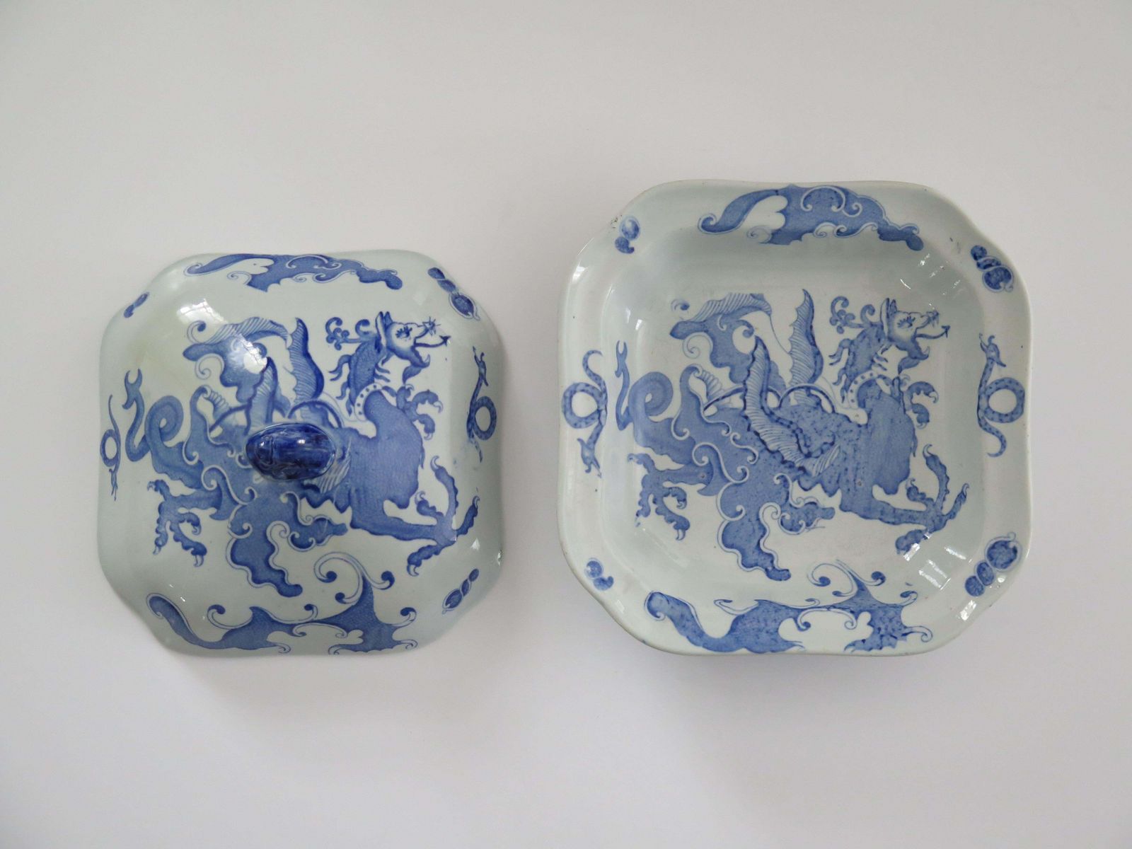 Georgian Mason's Ironstone Serving Dish & Cover In Chinese Dragon Ptn, Ca 1818 photo 595.0