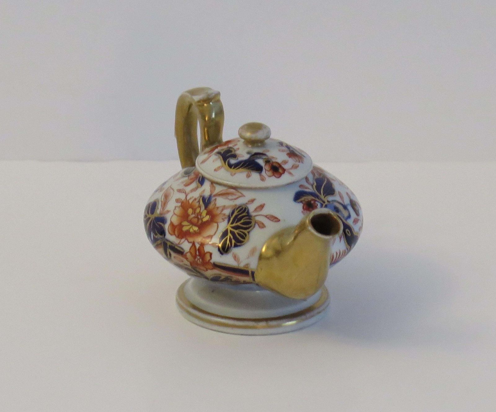 Rare Mason's Ironstone Miniature Teapot In Fence Japan Pattern, Circa 1820 photo vintage