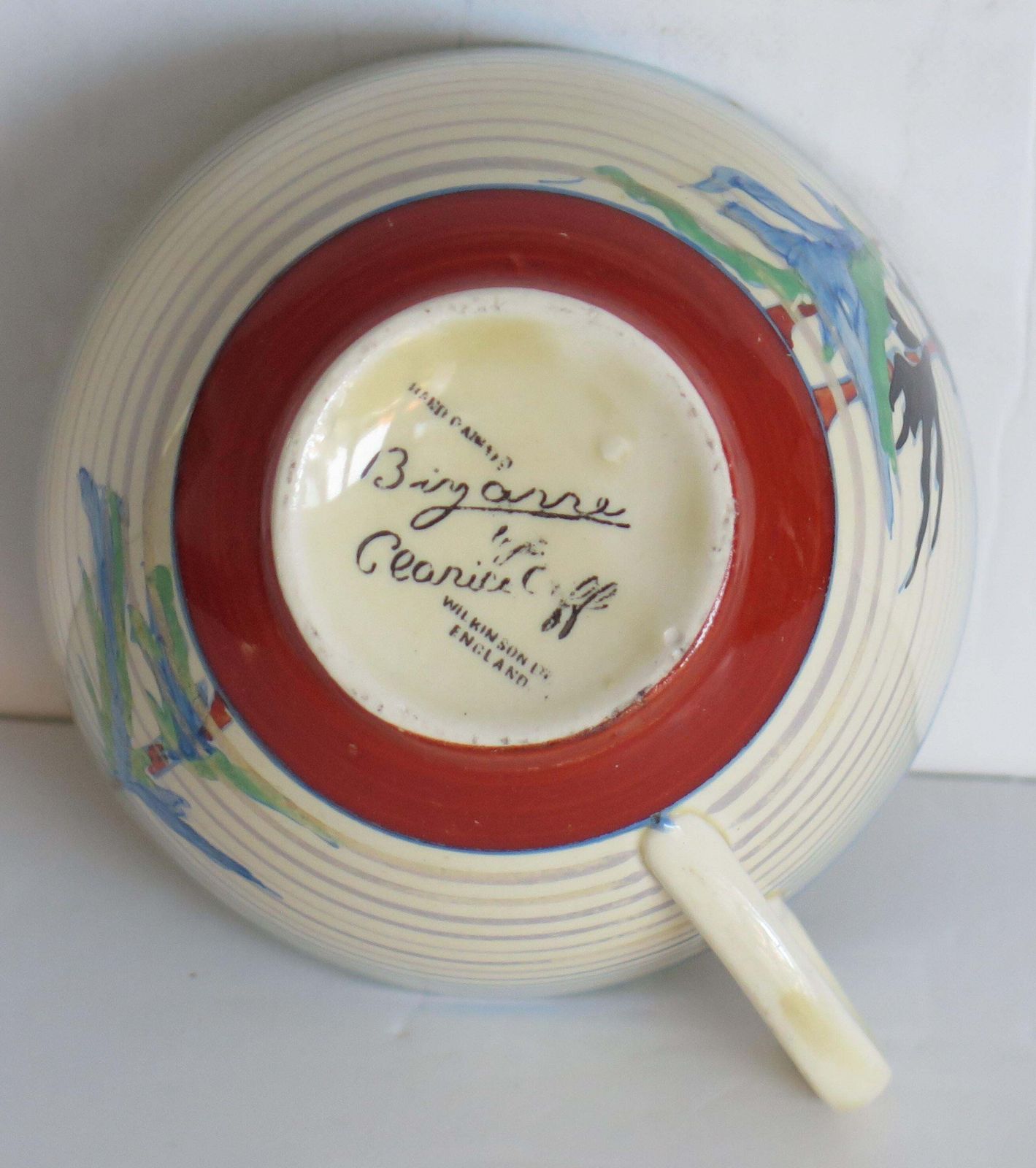photo buy Clarice Cliff Cup And Saucer Rare Pine Grove Bizarre Ptn Art Deco, Circa 1935