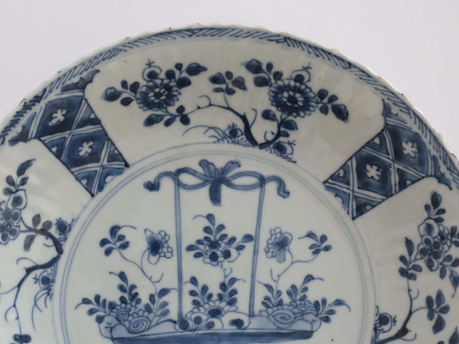 Chinese Large Dish Or Plate 11+Ins Dia Porcelain Blue & White, Yongzheng Ca 1730 photo for sale