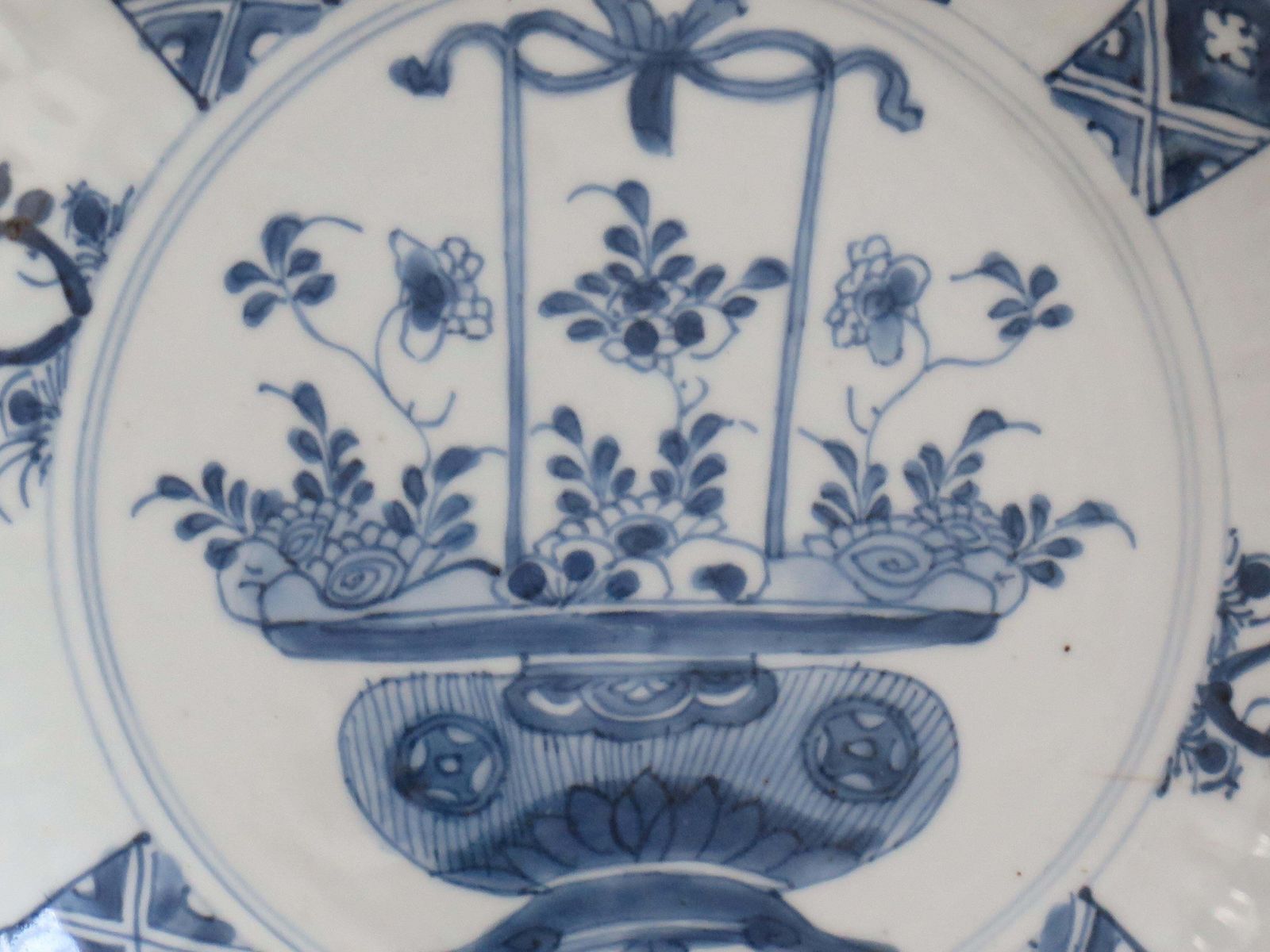 Chinese Large Dish Or Plate 11+Ins Dia Porcelain Blue & White, Yongzheng Ca 1730 photo vintage