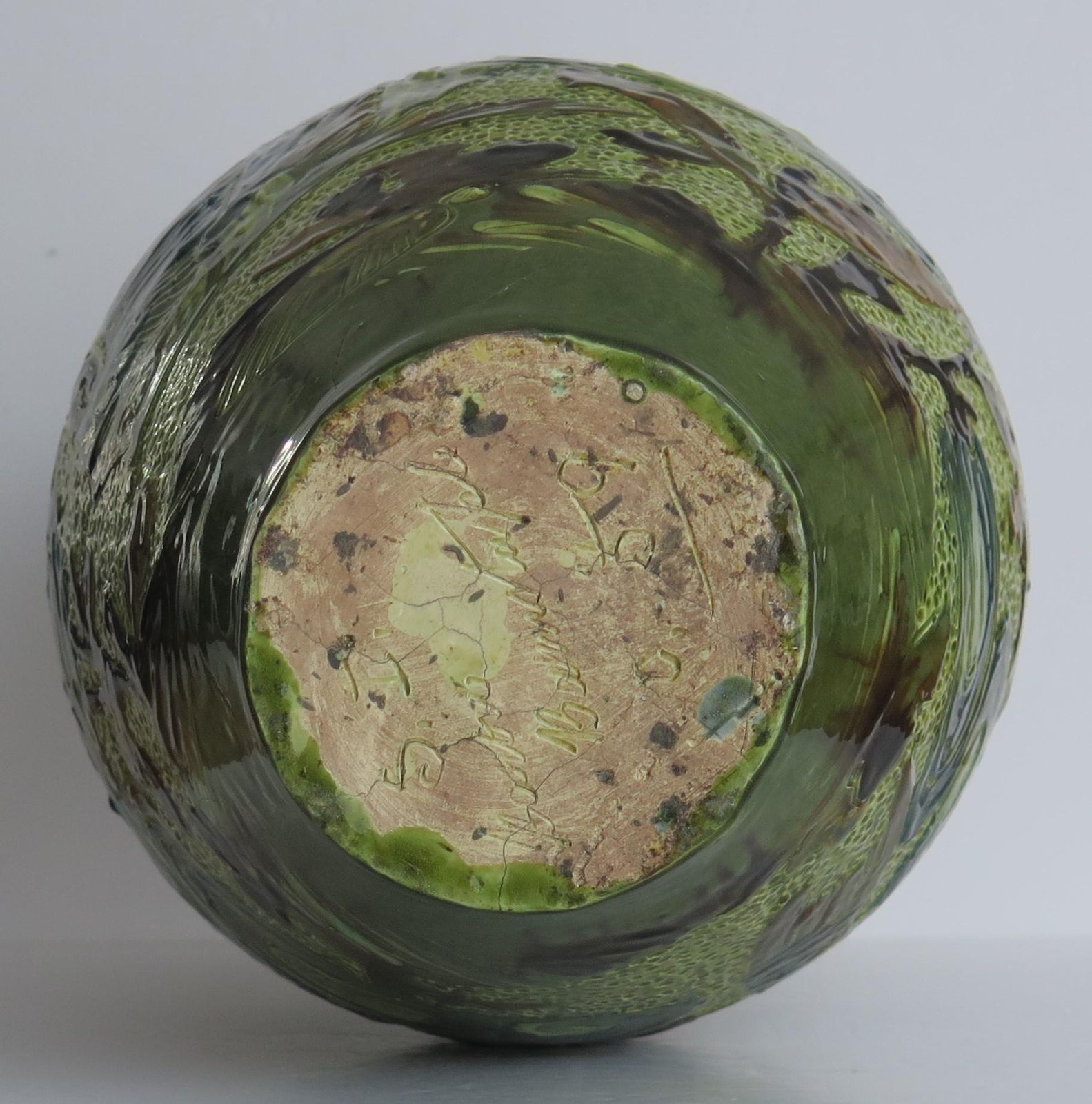 photo for sale Large Sgraffito Fish Vase Pottery By W L Baron Of Barnstaple Devon, Circa 1909