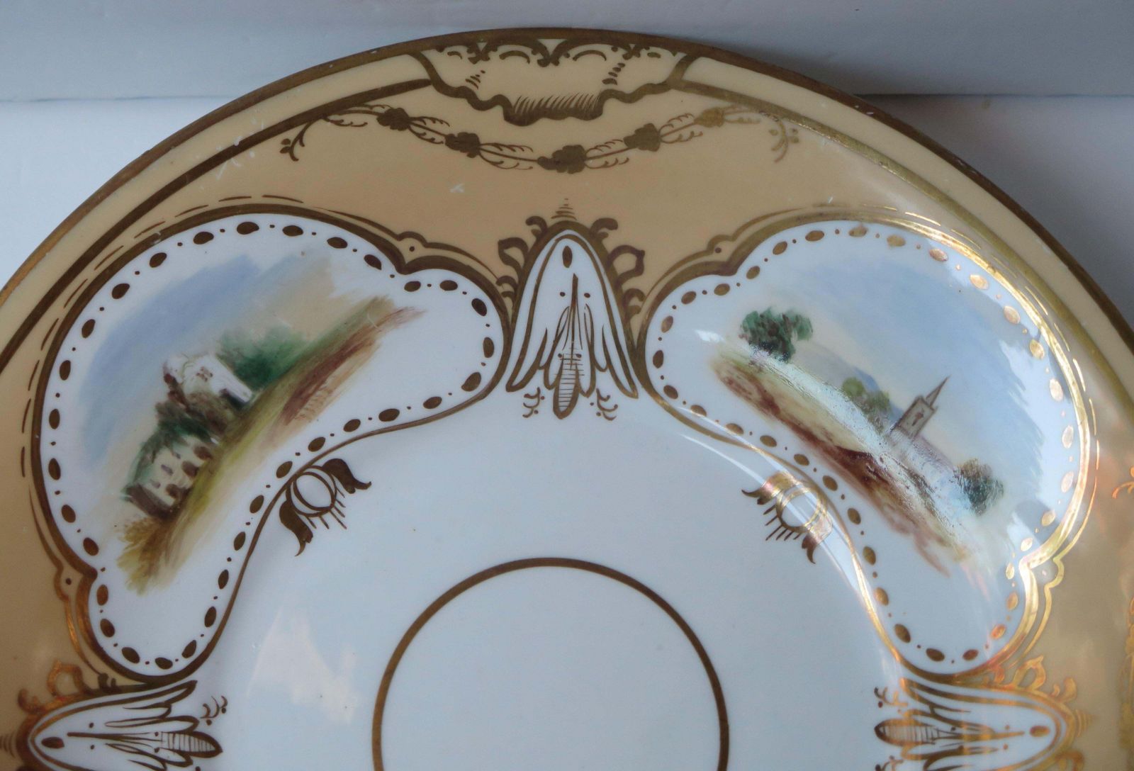 1004.0 Set Of Ten Desert Plates By Rockingham Porcelain Hand Painted Scenes, Circa 1825 photo