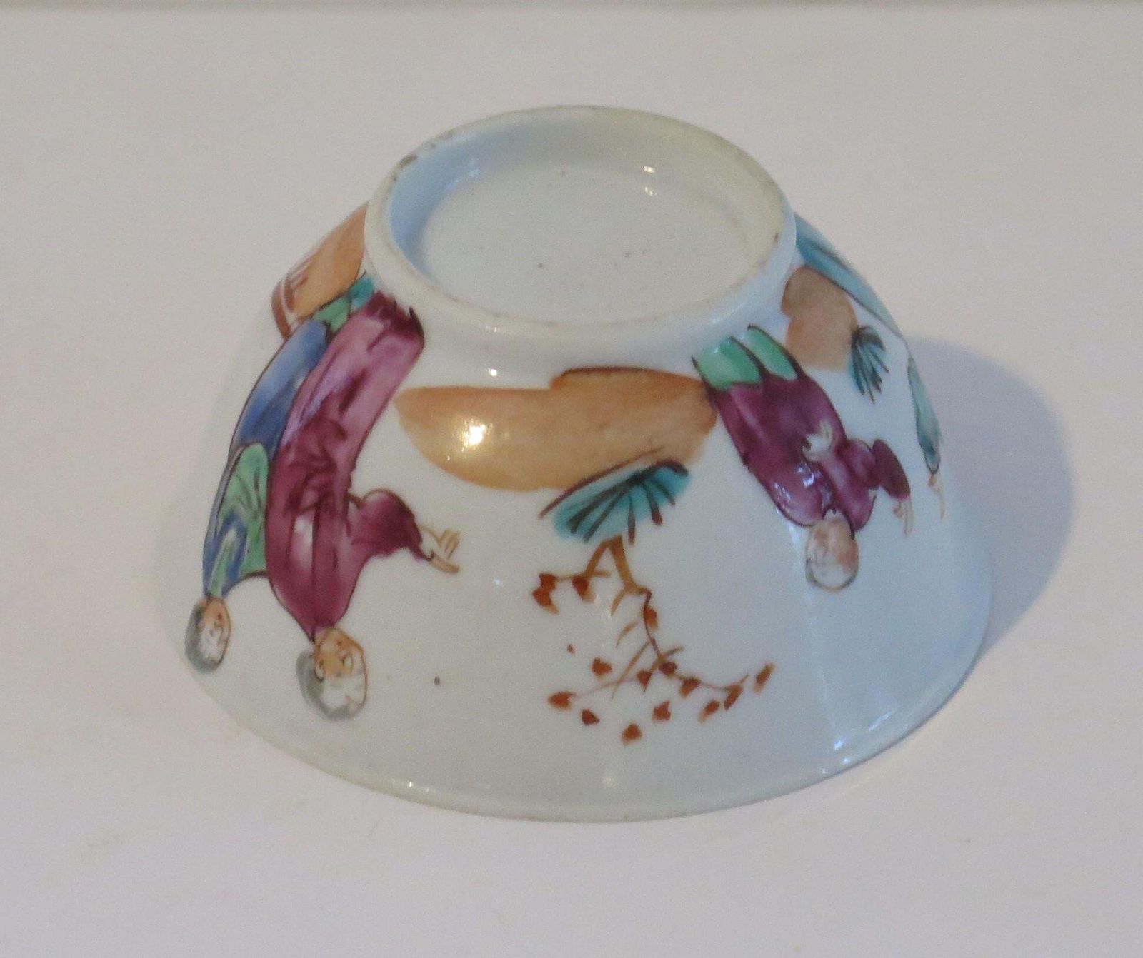 Home Decor Chinese Porcelain Tea Bowl Hand Painted Famille Rose, Qing Qianlong Circa 1760 photo