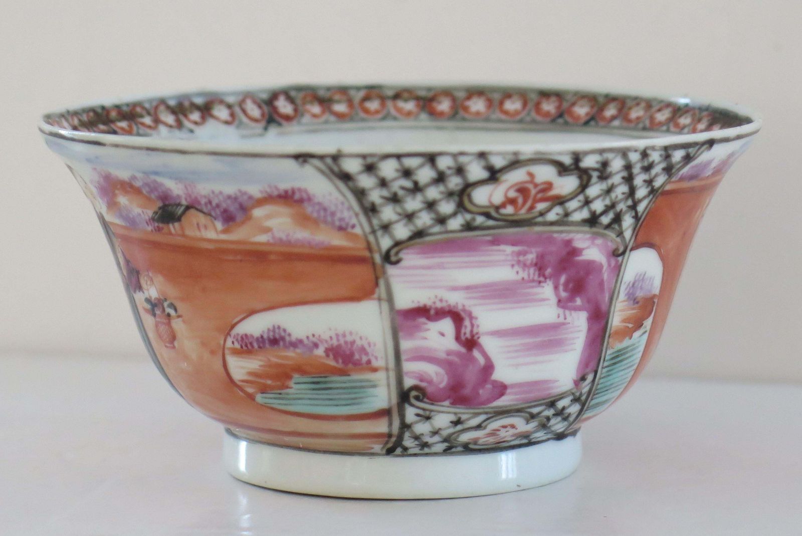 18thc Chinese Porcelain Bowl Hand Painted Famille Rose, Qing Qianlong Circa 1760 photo 377.0