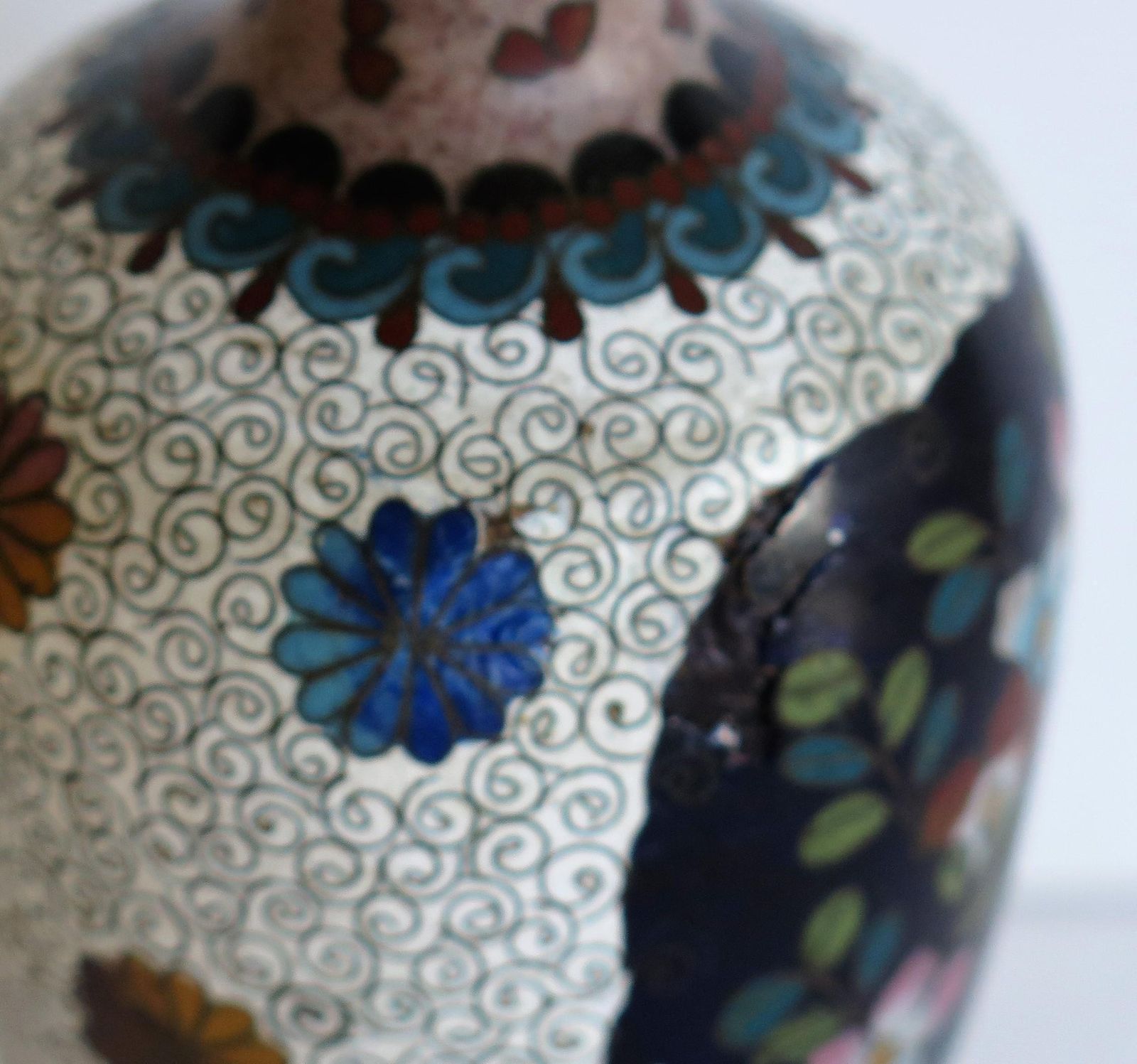 photo buy Japanese Cloisonné Vases Butterflies & Flowers, 19th Century Meiji Period, Pair