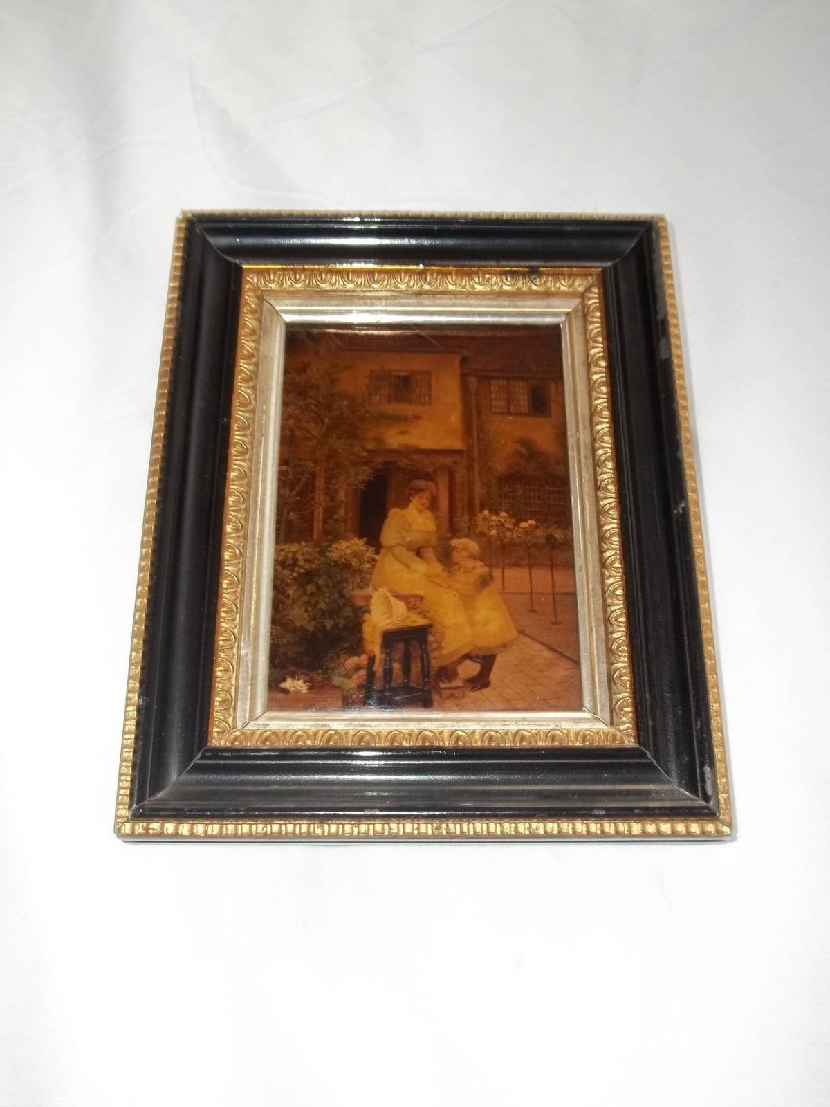 Victorian Crystoleum Picture Of Mother And Child In Original Frame, Circa 1890 photo for sale