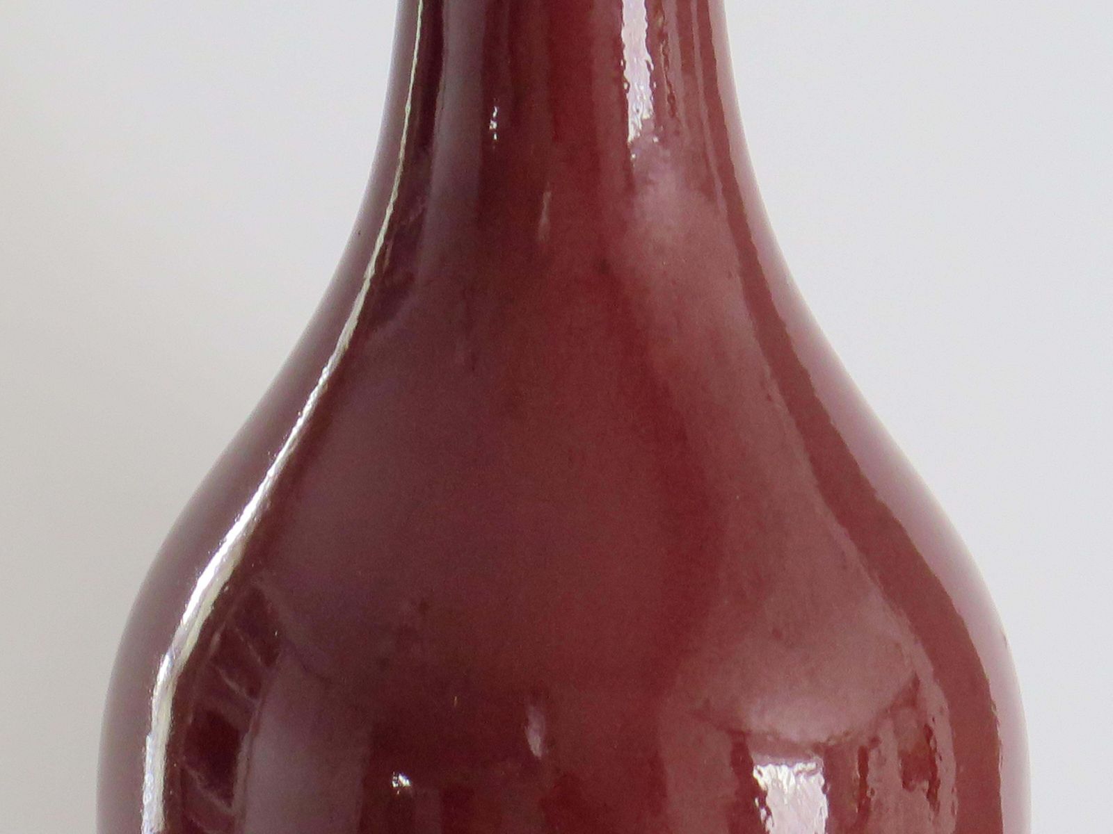 Large 19thc Chinese Export Porcelain Vase  "Sang De Boeuf" Ox Blood Red, Qing photo for sale
