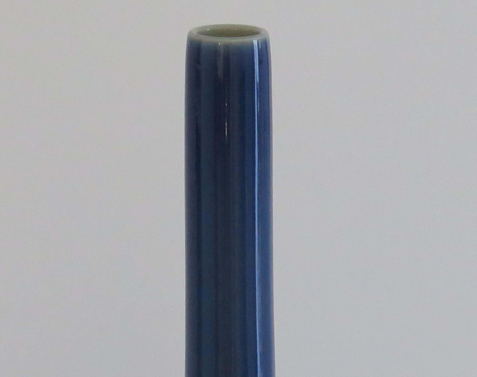 Home Decor Tall Chinese Porcelain Bottle Vase Sapphire Blue 6 Char Mark, Late 19thc Qing photo