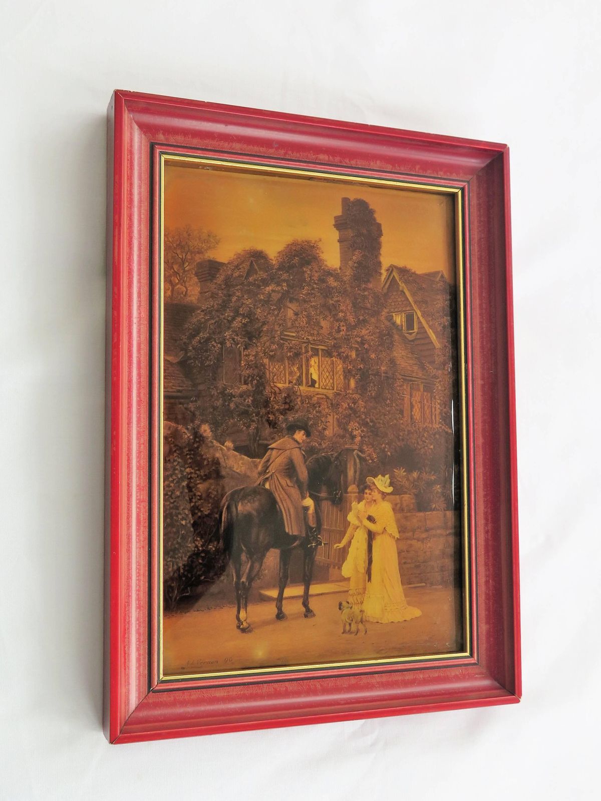Victorian Crystoleum Picture After A L Vernon The Messenger To The Heiress, 1896 photo Art