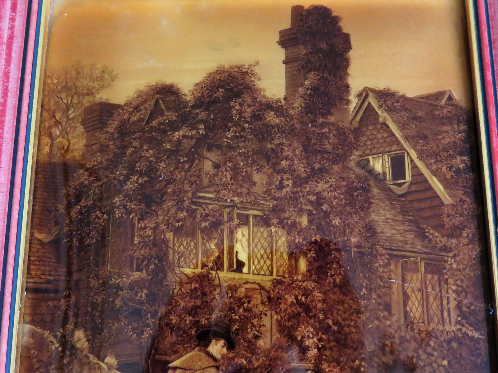 520.0 Victorian Crystoleum Picture After A L Vernon The Messenger To The Heiress, 1896 photo