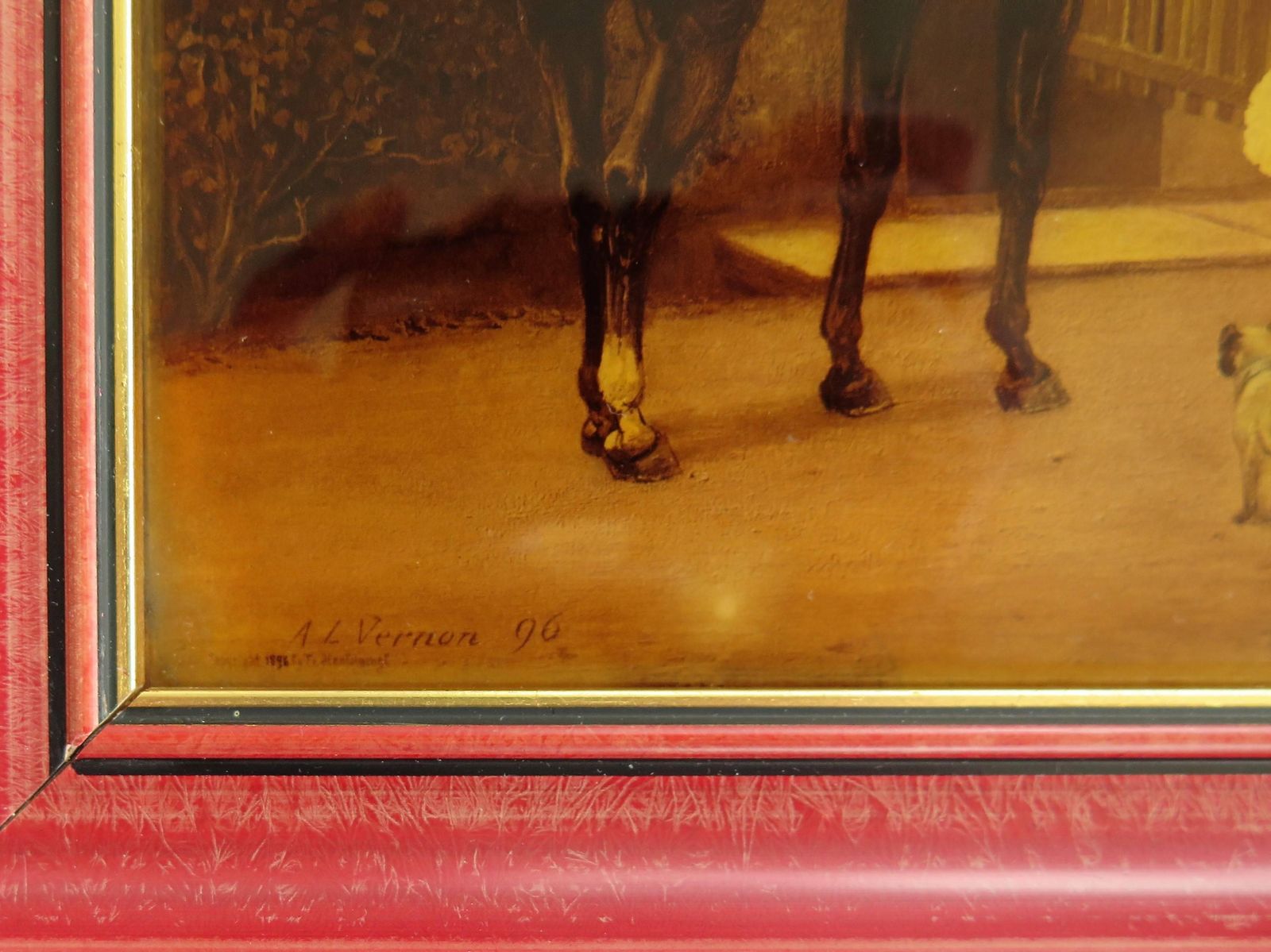 photo vintage Victorian Crystoleum Picture After A L Vernon The Messenger To The Heiress, 1896