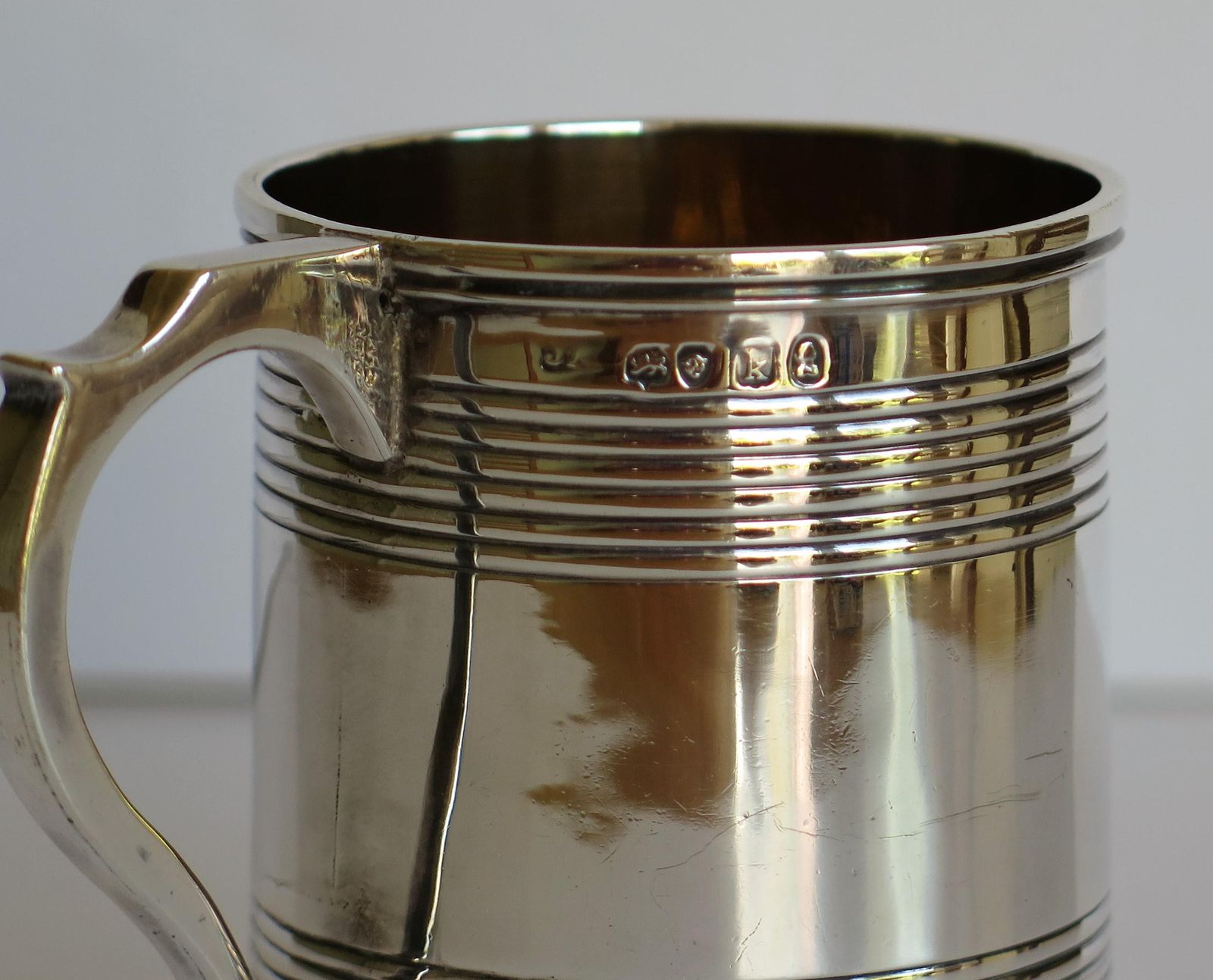 504.0 Georgian Sterling Silver Christening Mug By Joseph Angell, London 1825 photo