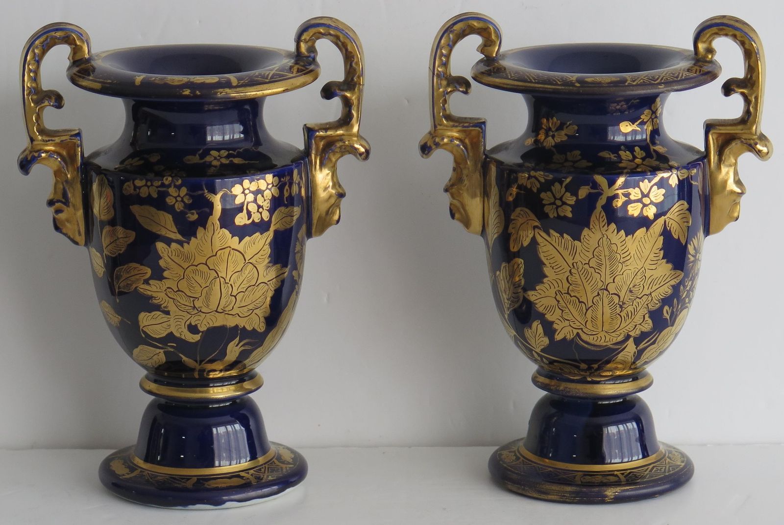 Georgian Pair Of Mason's Ironstone Vases With Hand Gilded Pattern, Circa 1818 photo furniture