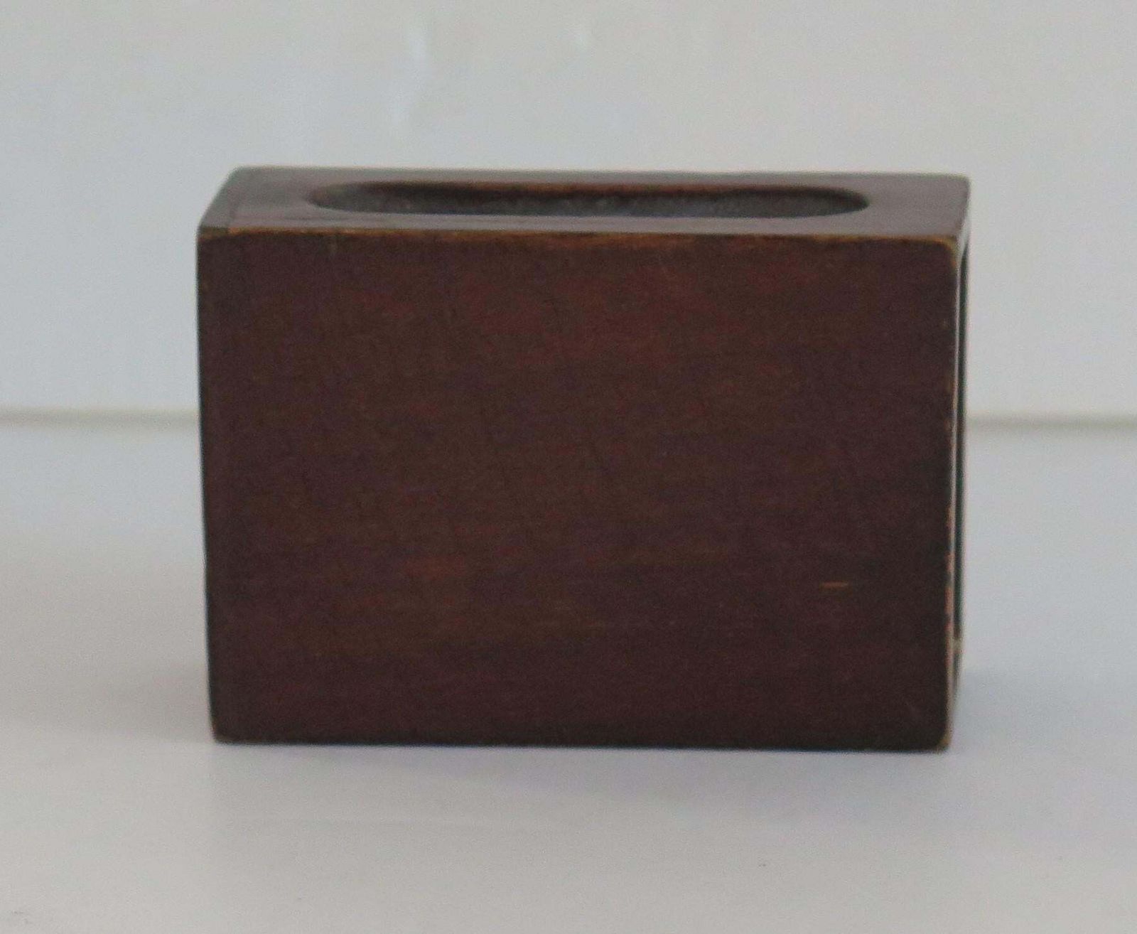 Antique Hardwood Matchbox Holder With Fine Shell Patera Inlay, Late 19th Century photo vintage