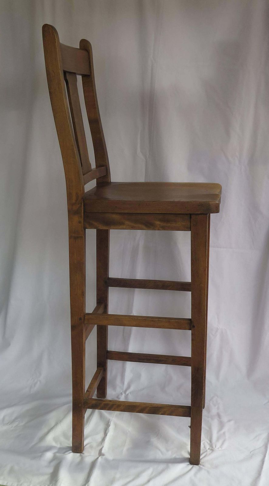 Victorian Clerk's High Chair Or Kitchen Chair In Beach And Elm, English Ca. 1880 photo for sale