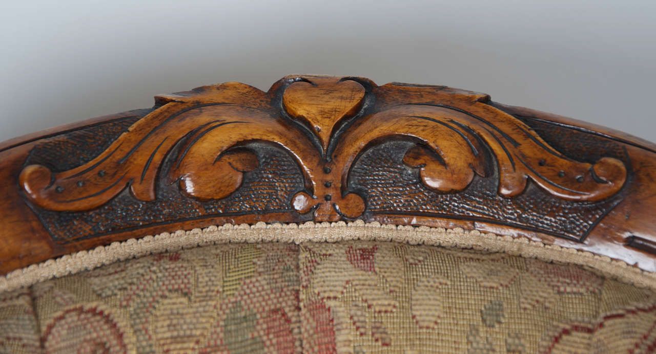 Mid 19th Century Spoon Back Open Armchair Walnut, English Victorian Circa 1850 photo buy