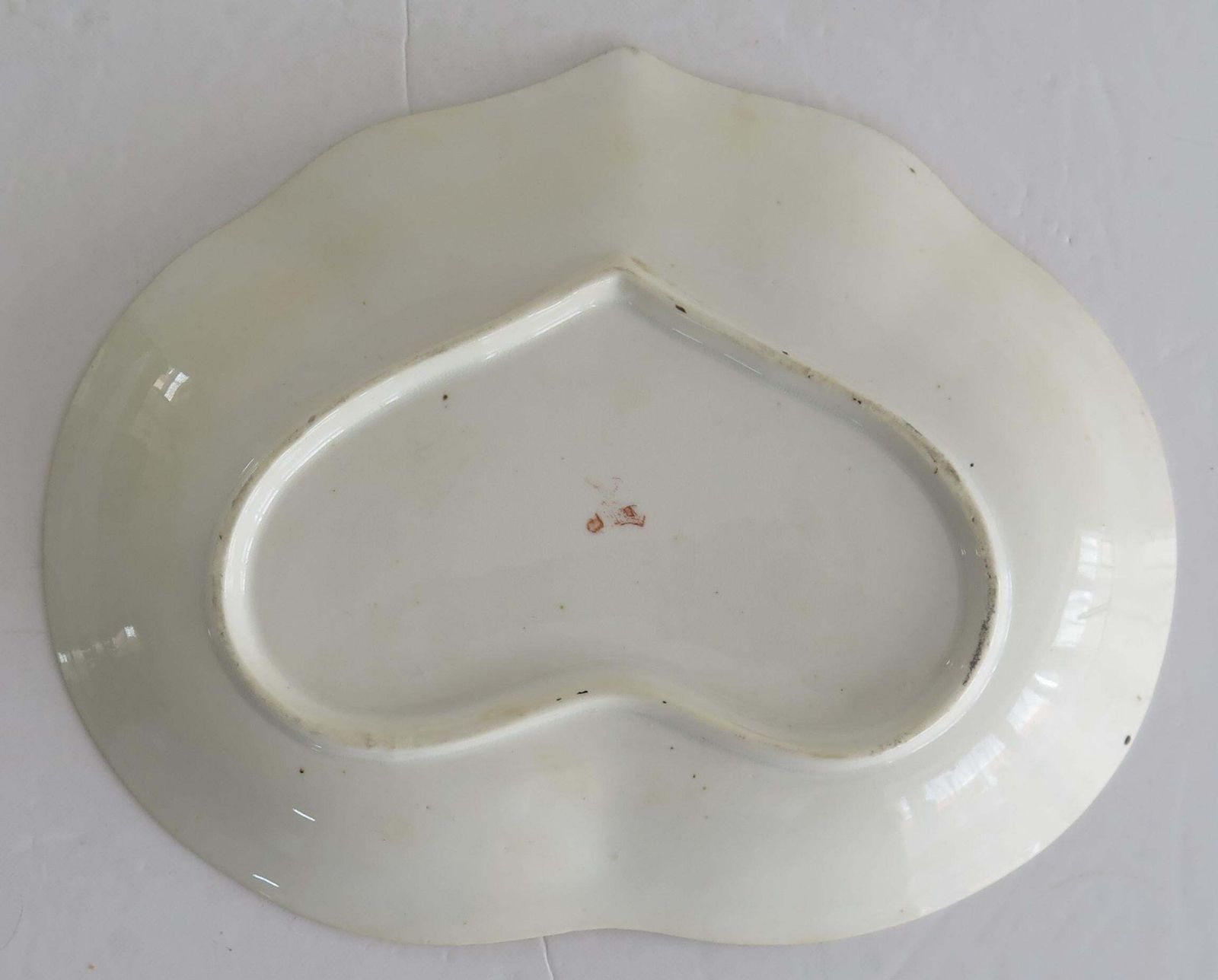 Late Georgian Derby Desert Dish Heart Shaped Porcelain Gilded Ptn, Circa 1825 photo vintage
