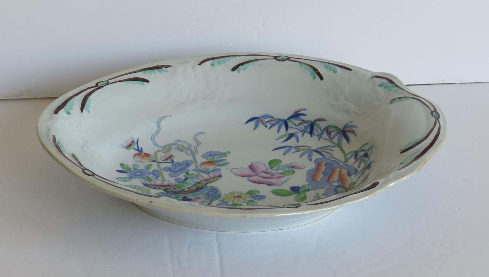 Georgian Dish By Stephen Folch Bamboo & Basket Pattern Royal Arms Mark, Ca 1825 photo for sale