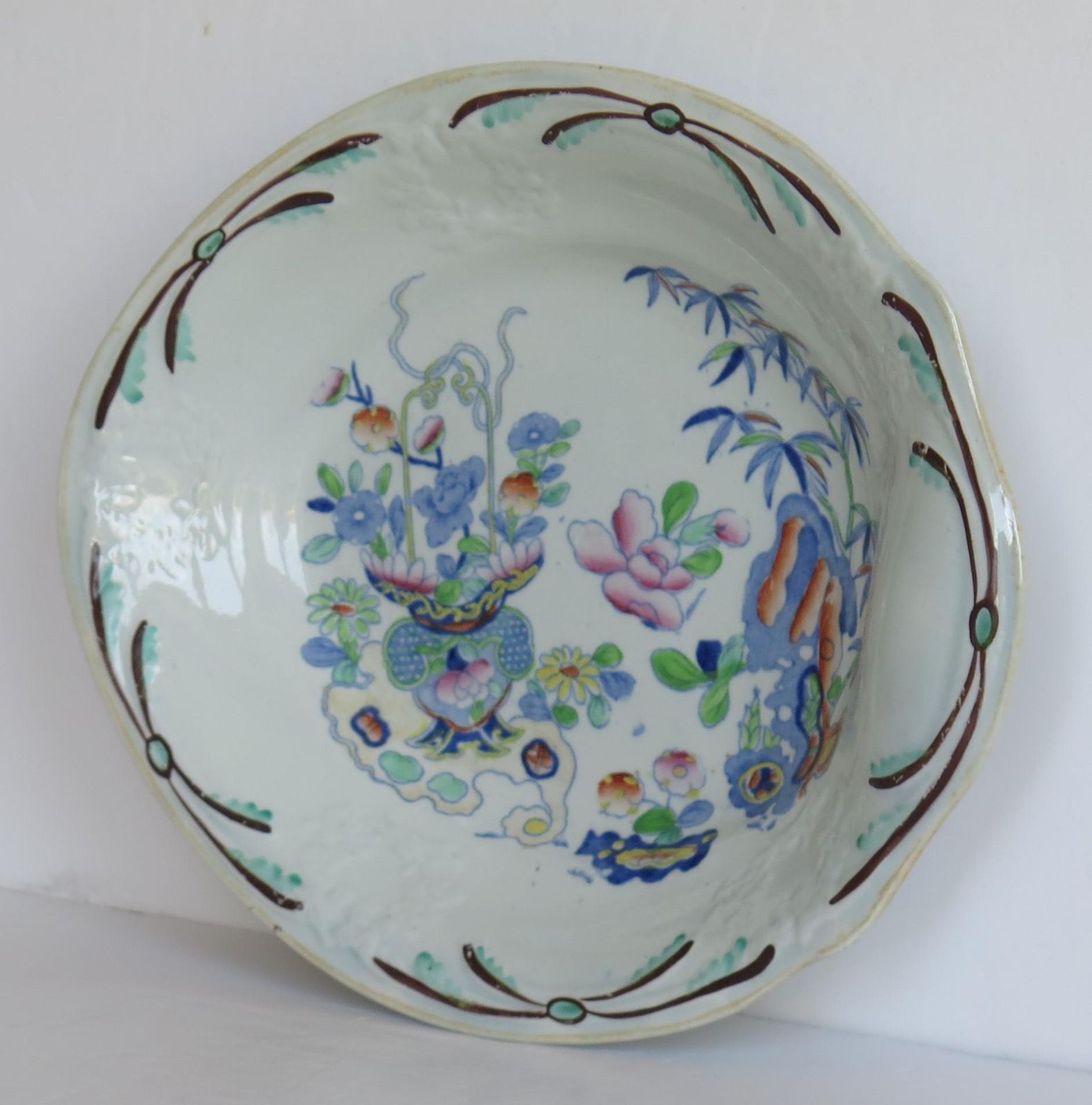 Georgian Dish By Stephen Folch Bamboo & Basket Pattern Royal Arms Mark, Ca 1825 photo buy