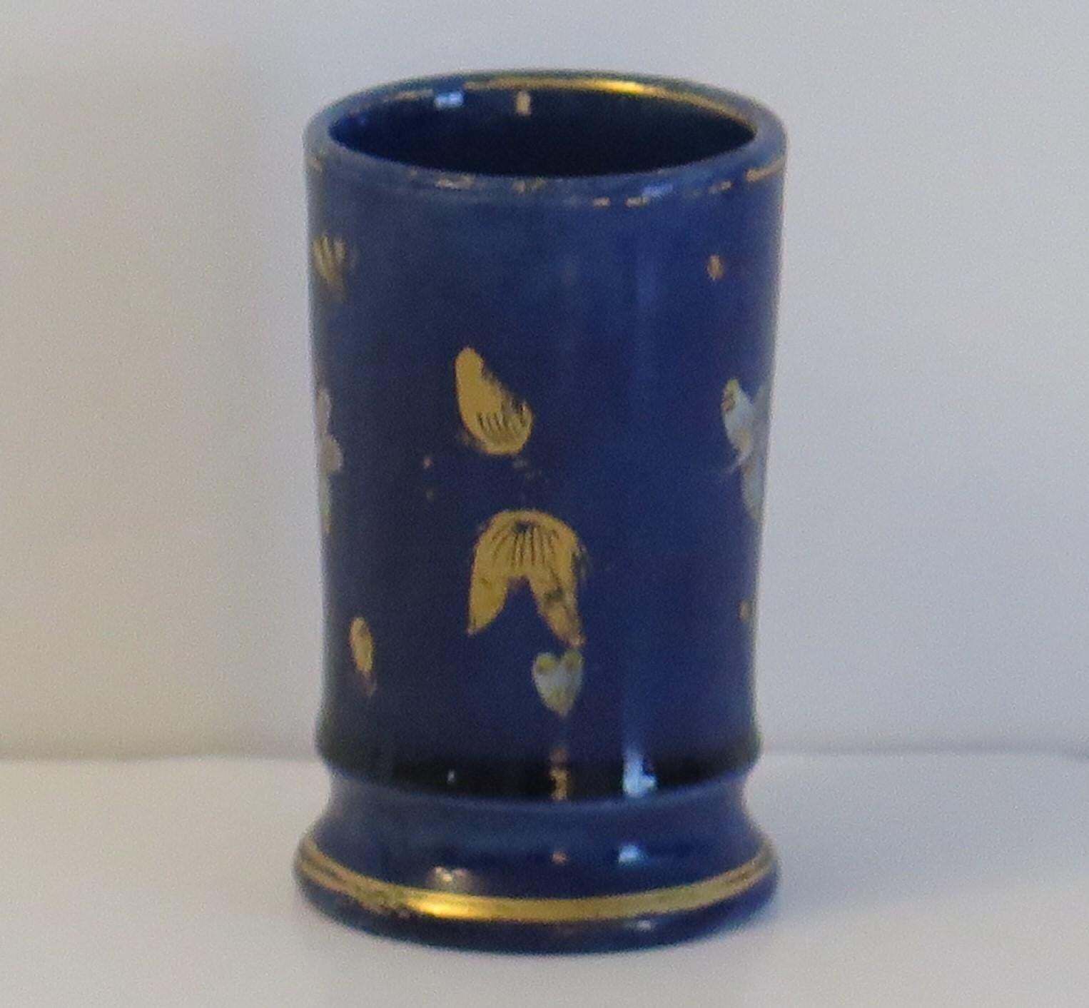 Rare Georgian Masons Ironstone Spill Vase In Mazarine Butterflies Ptn, Ca 1818 photo Home Decor